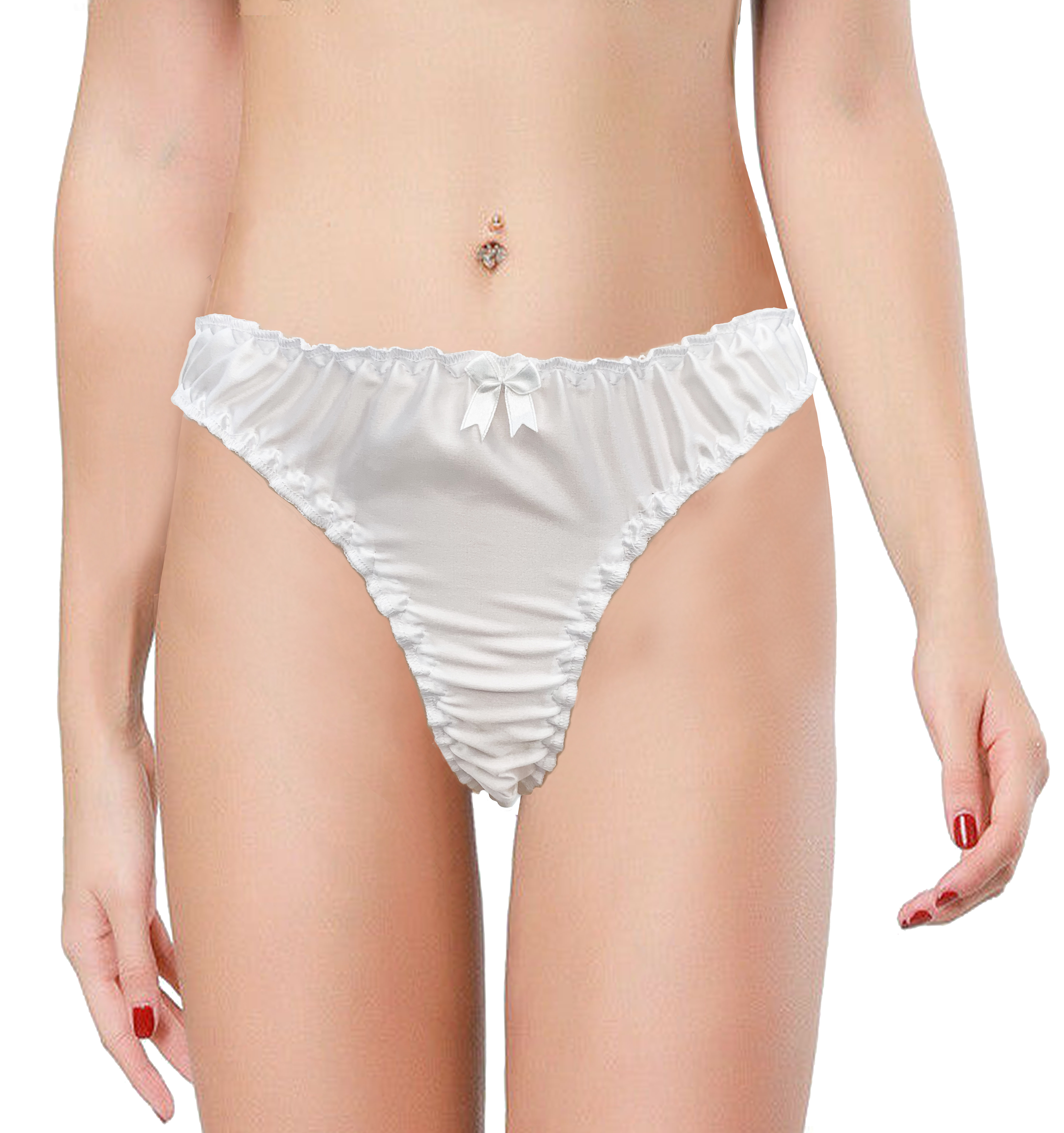 Satin Silky Tanga High Rise Bikini Briefs Panties Size 10-20