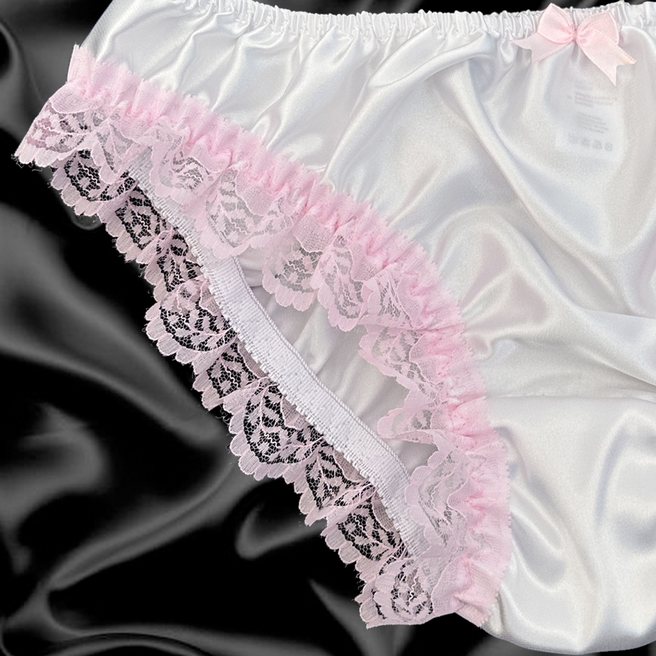 Baby Pink Satin Lace Sissy Full Panties Bikini Knicker Underwear Size 10 -  20