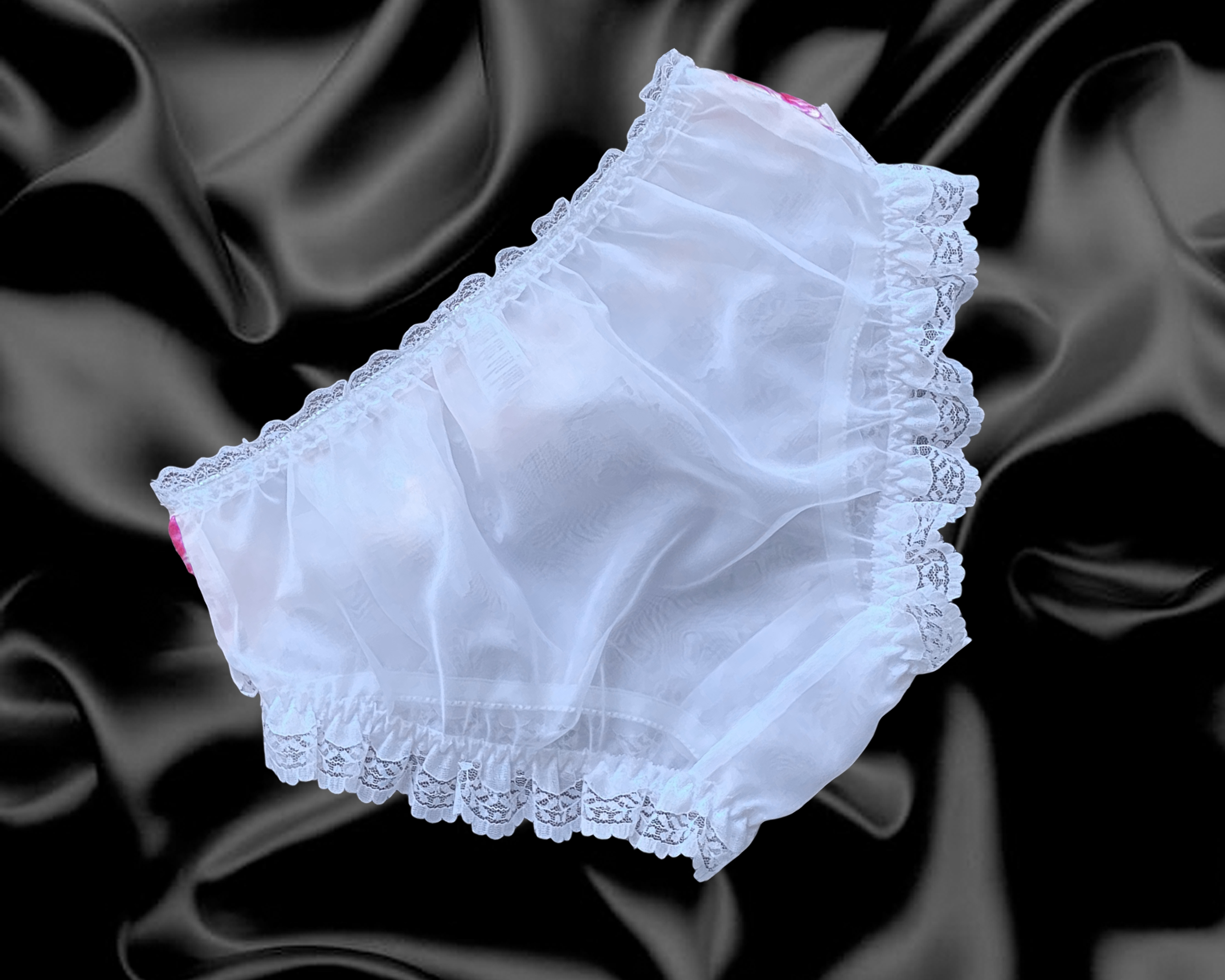 White Nylon Frilly Sissy Sheer Satin Full Cut Brief Panties Knickers Size 10 20 Ebay