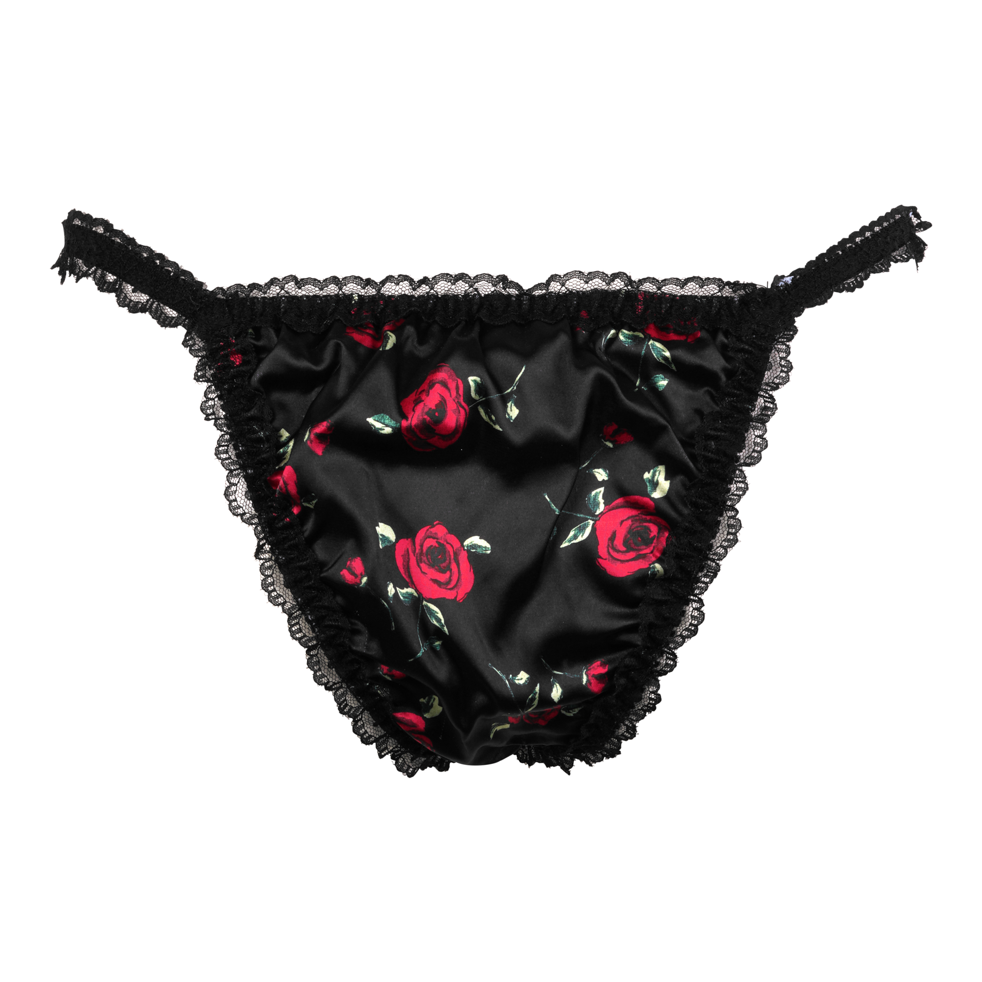 Silky Satin Sissy CDTV Frilly Lace Bikini Tanga Knickers Panties Size S-XXL - Picture 34 of 60