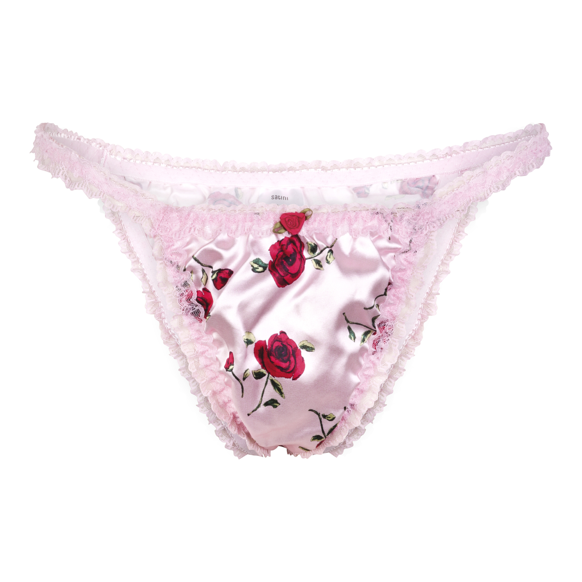 Silky Satin Sissy CDTV Frilly Lace Bikini Tanga Knickers Panties Size S-XXL - Picture 42 of 60
