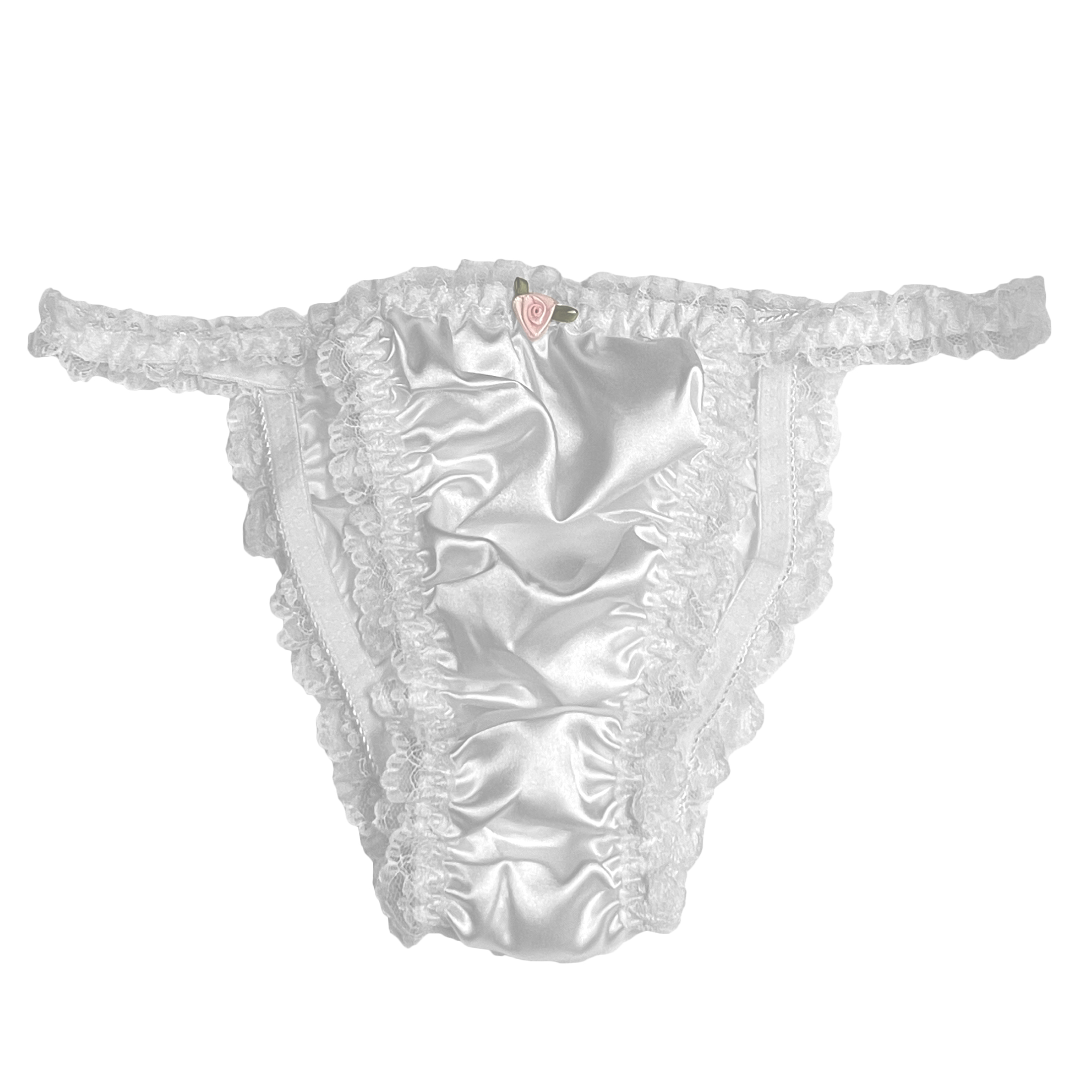 White Satin Silky Sissy Cdtv Frilly Lace Bikini Tanga Knickers Panties S Xxl £1399 Picclick Uk