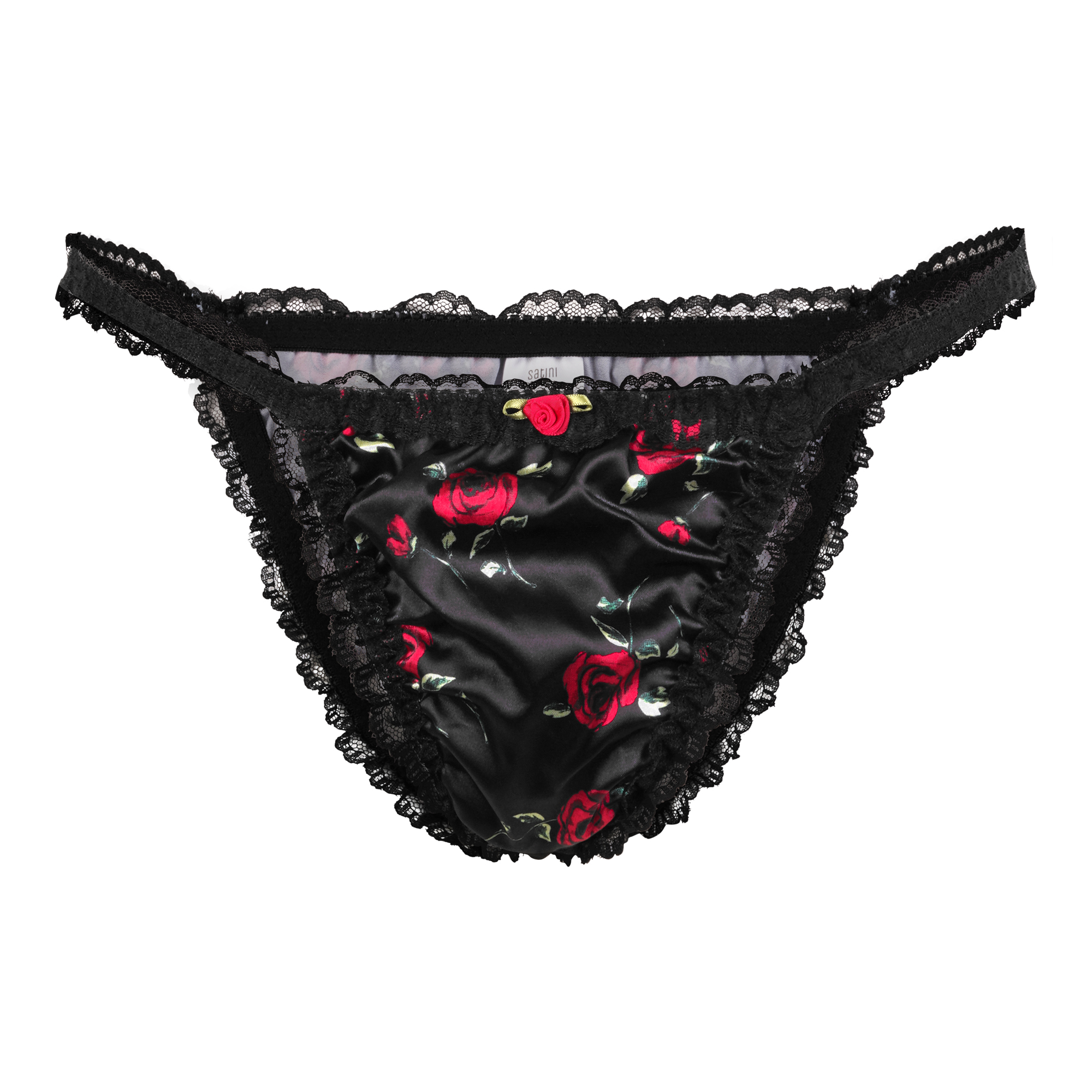 Silky Satin Sissy CDTV Frilly Lace Bikini Tanga Knickers Panties Size S-XXL - Picture 33 of 60