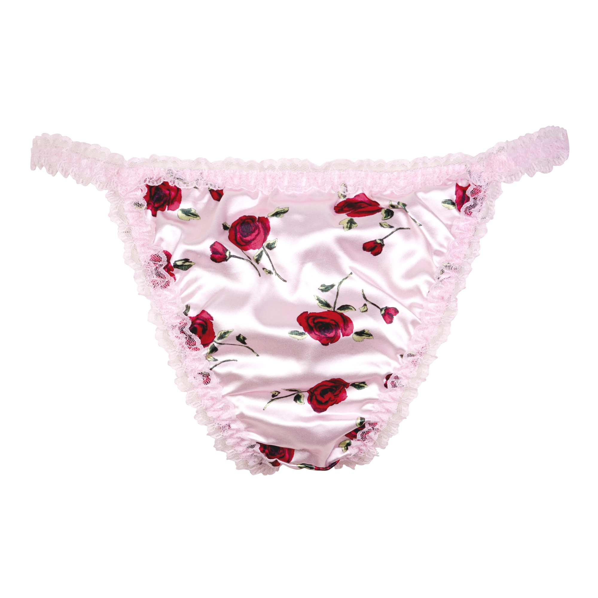 Silky Satin Sissy CDTV Frilly Lace Bikini Tanga Knickers Panties Size S-XXL - Picture 43 of 60
