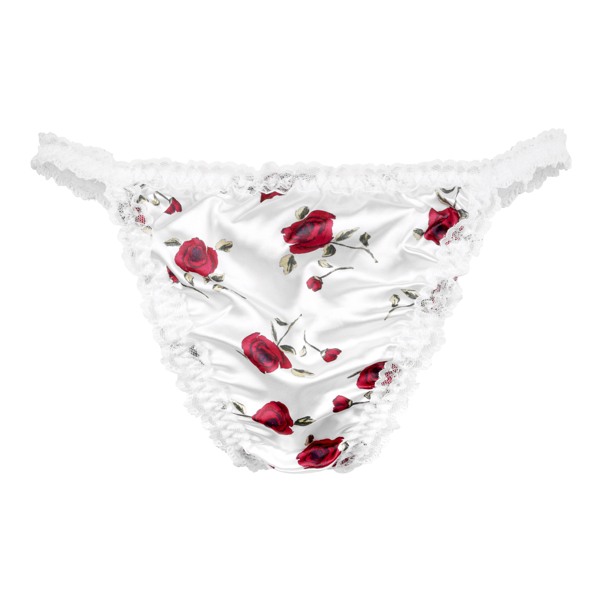 Silky Satin Sissy CDTV Frilly Lace Bikini Tanga Knickers Panties Size S-XXL - Picture 52 of 60