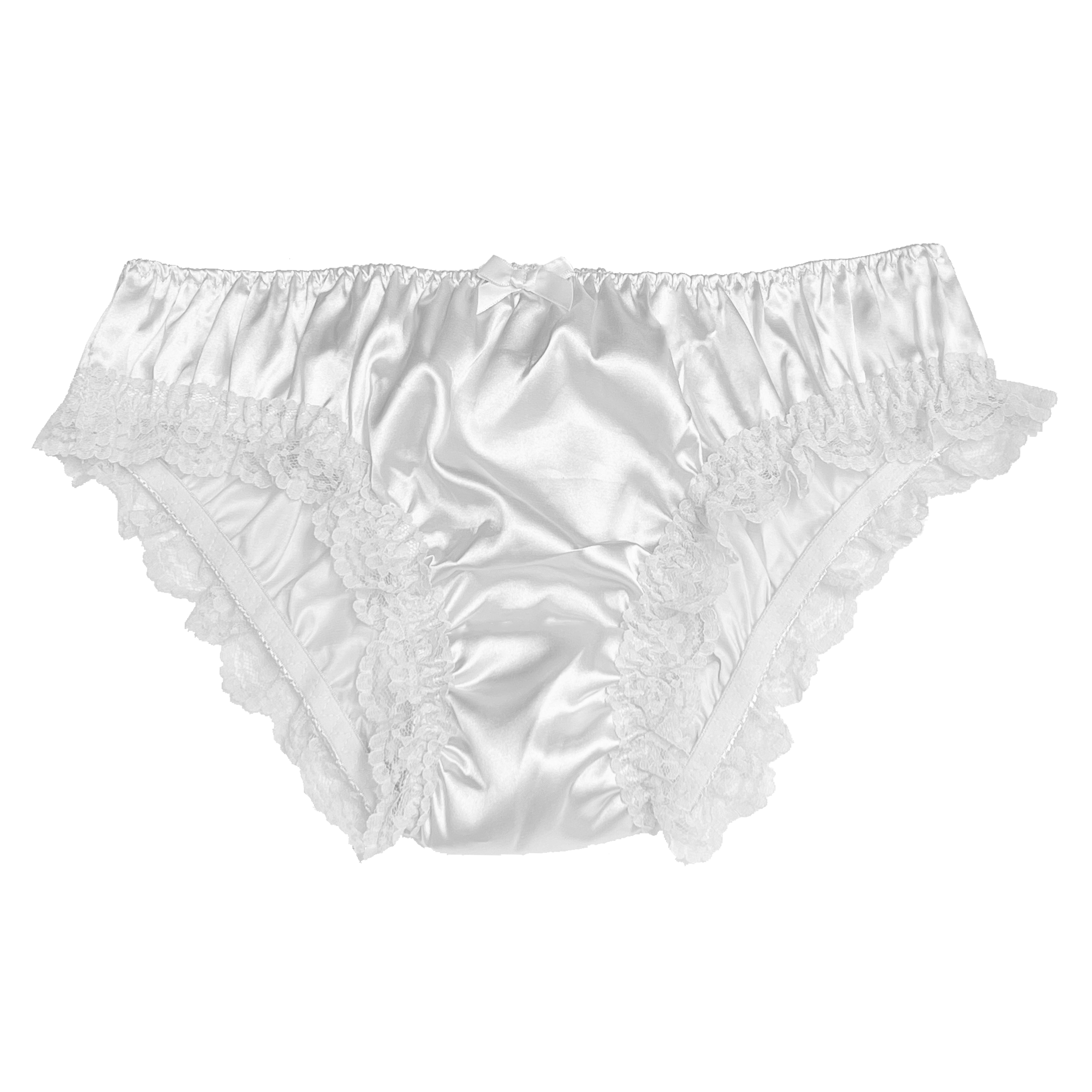 White Satin Lace Frilly Sissy Cdtv Full Panties Knicker Underwear S Xxl 16 96 Picclick