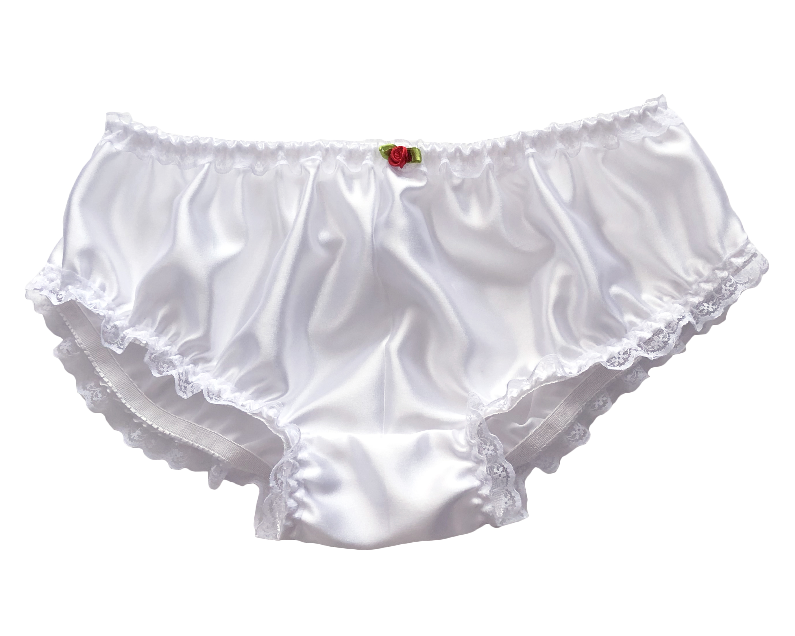 White Satin Frilly Lace Trim Sissy Panties Knicker Underwear Briefs Size 10 20 Ebay 5450