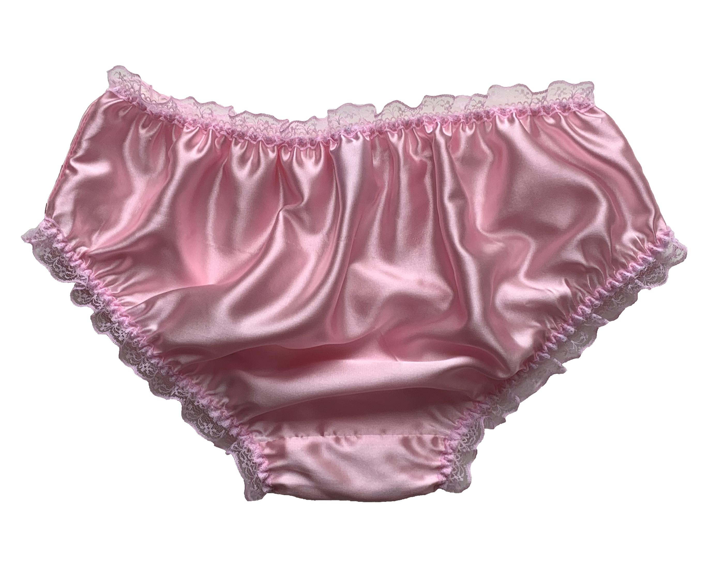 Baby Pink Satin Frilly Lace Trim Sissy Panties Knicker Underwear Briefs ...