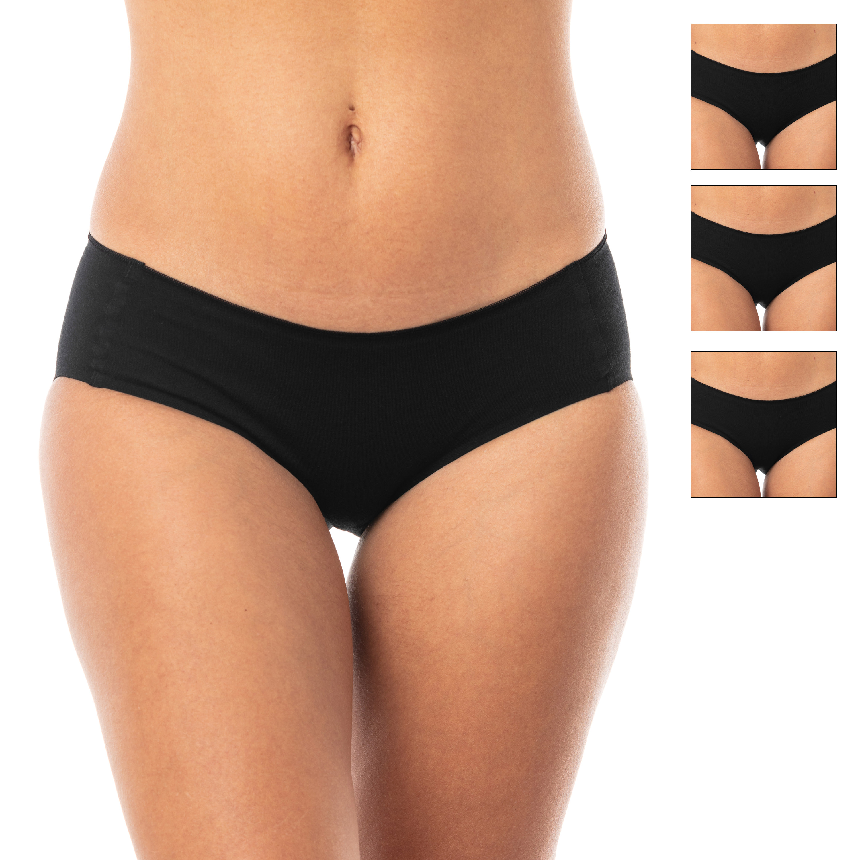Satini Cotton Bikini Soft Seamless Breathable Comfort Panties Underwear – 3 Pack