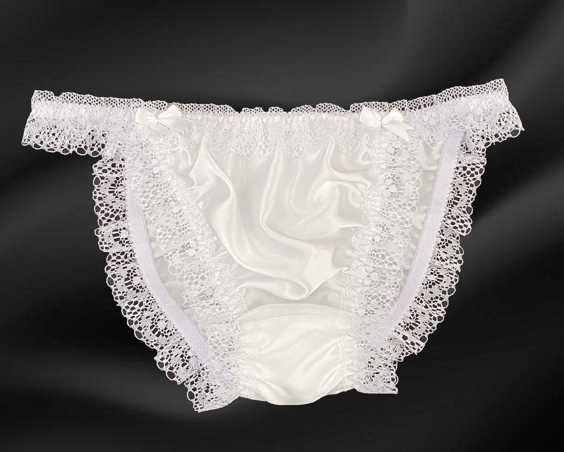 White Satin Sissy Tanga Bikini Knickers Underwear