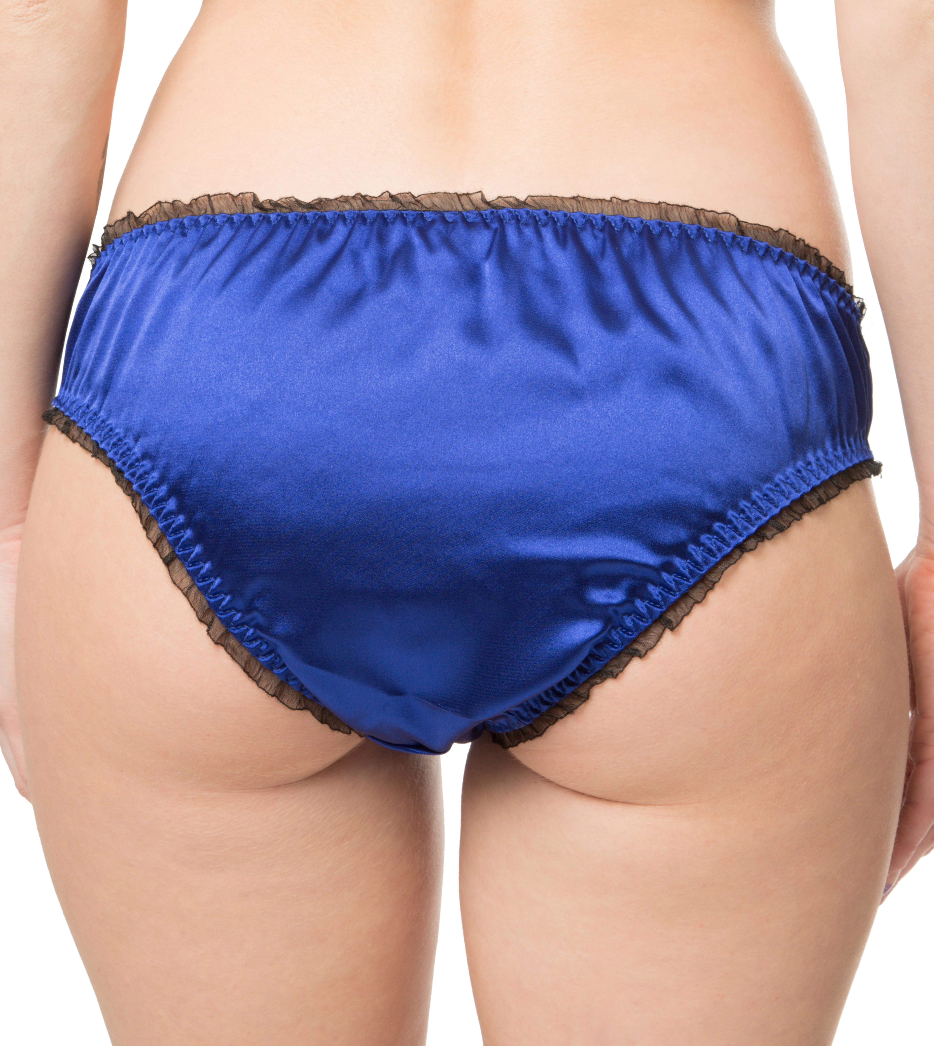 Royal Blue Satin Frilly Sissy Panties Bikini Knicker Underwear Briefs Size Ebay