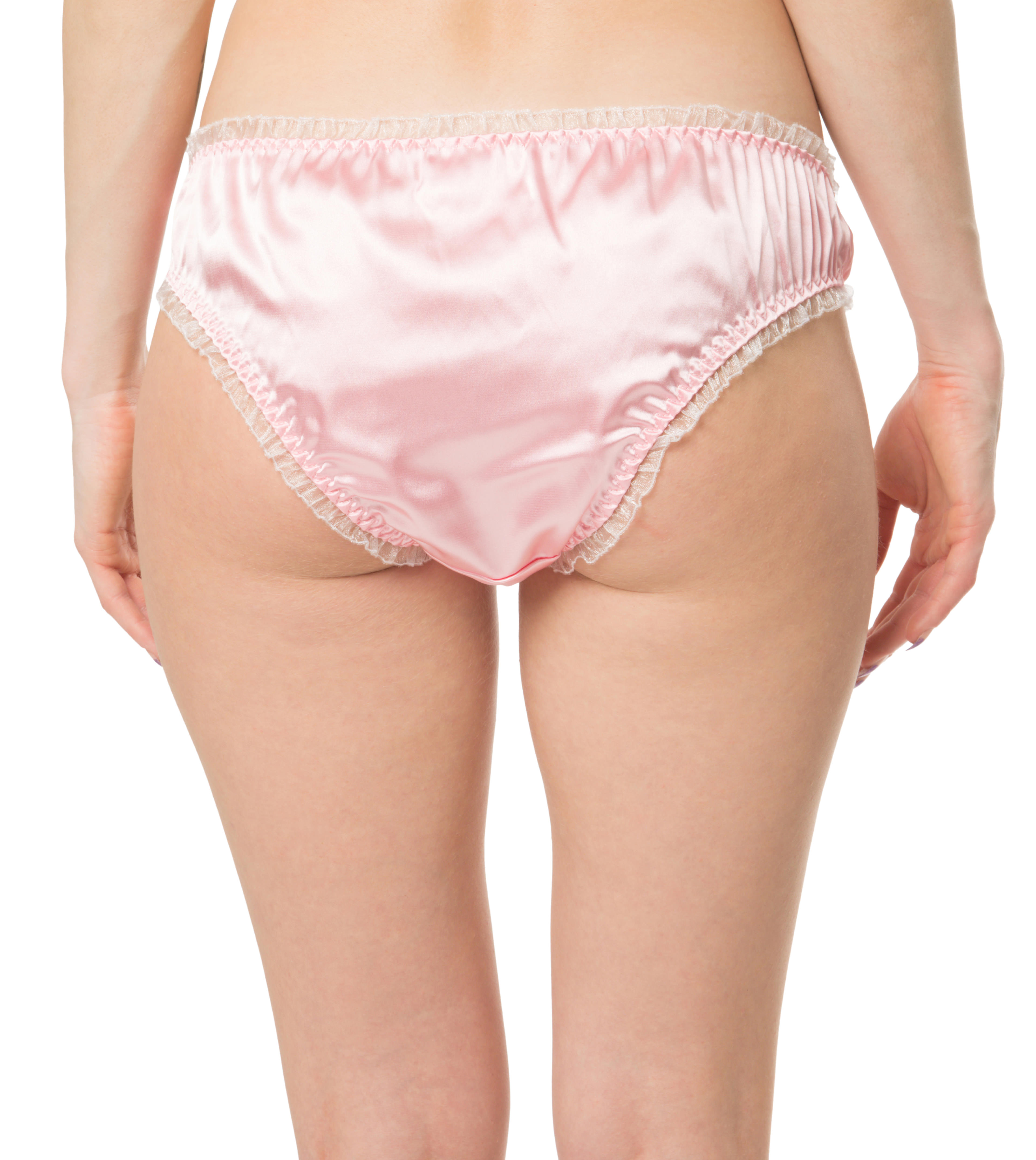 Baby Pink Satin Frilly Sissy Panties Bikini Knicker Underwear Briefs Size Ebay