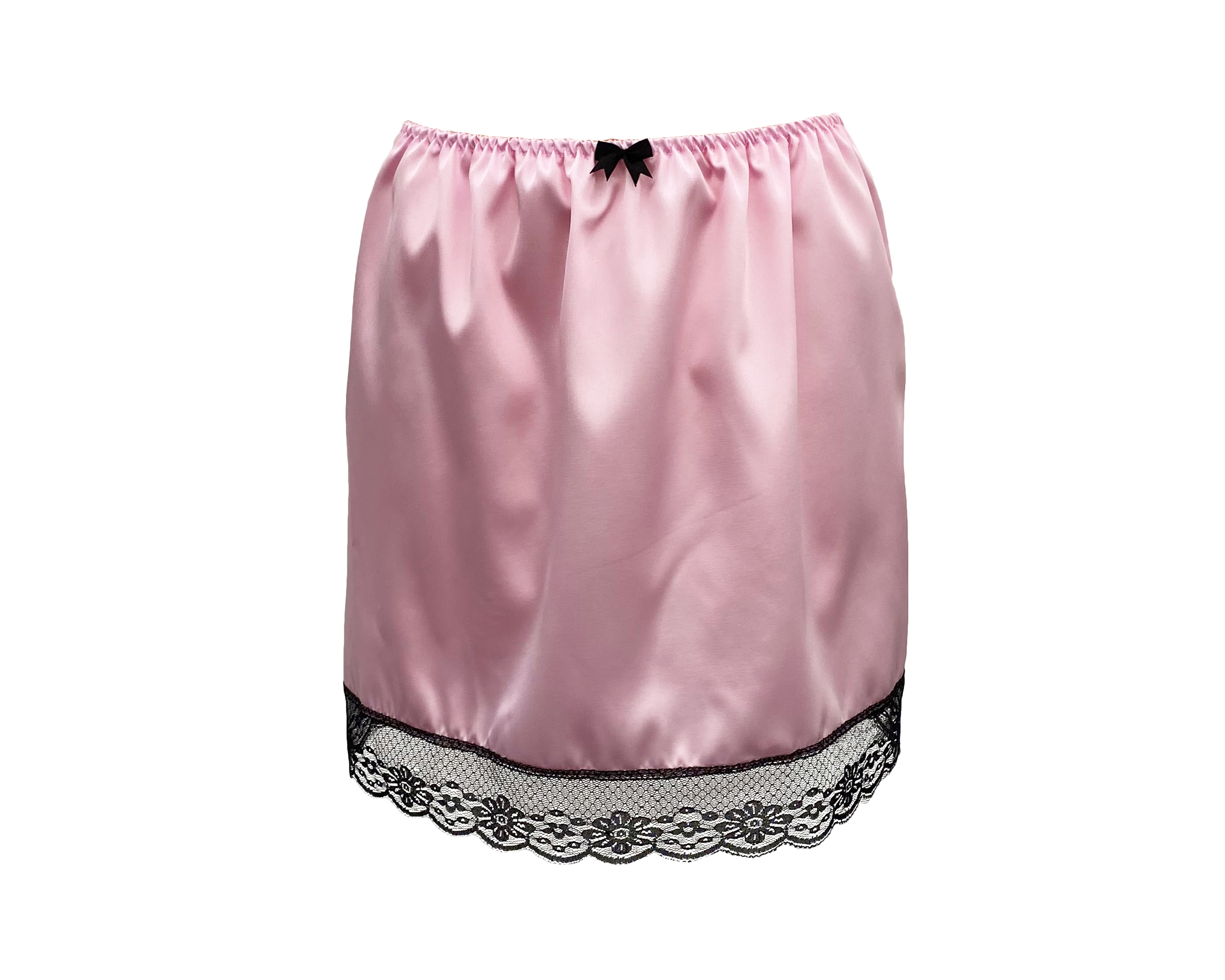Red Rose Satin Half Slip Mini Frilly Lace Sissy Petticoat Skirt Sizes 10-20 