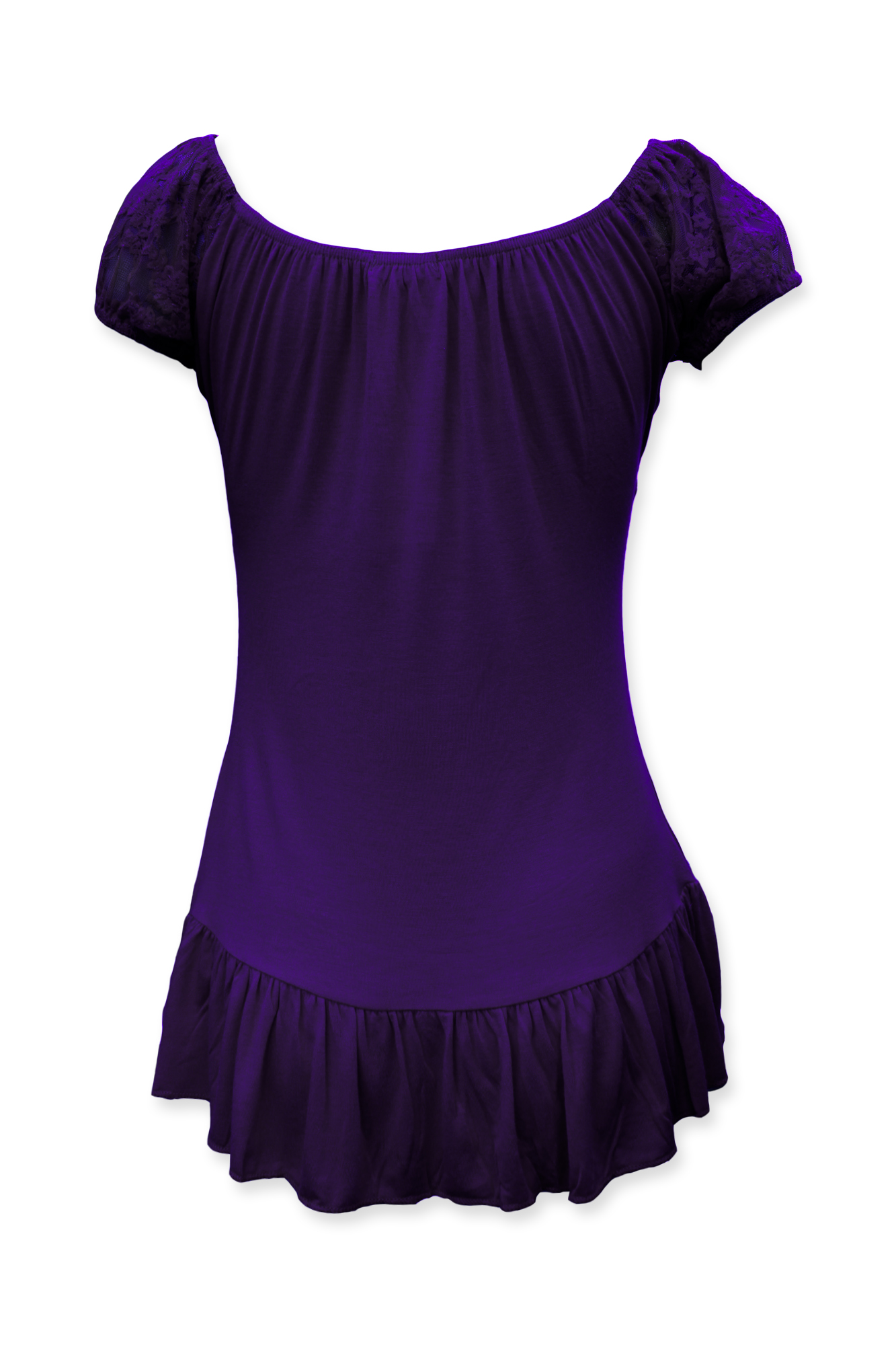 Women's Black White Red Purple Lace Cap Sleeve Gypsy Bardot Top Sizes 8 - 24 - Picture 9 of 13