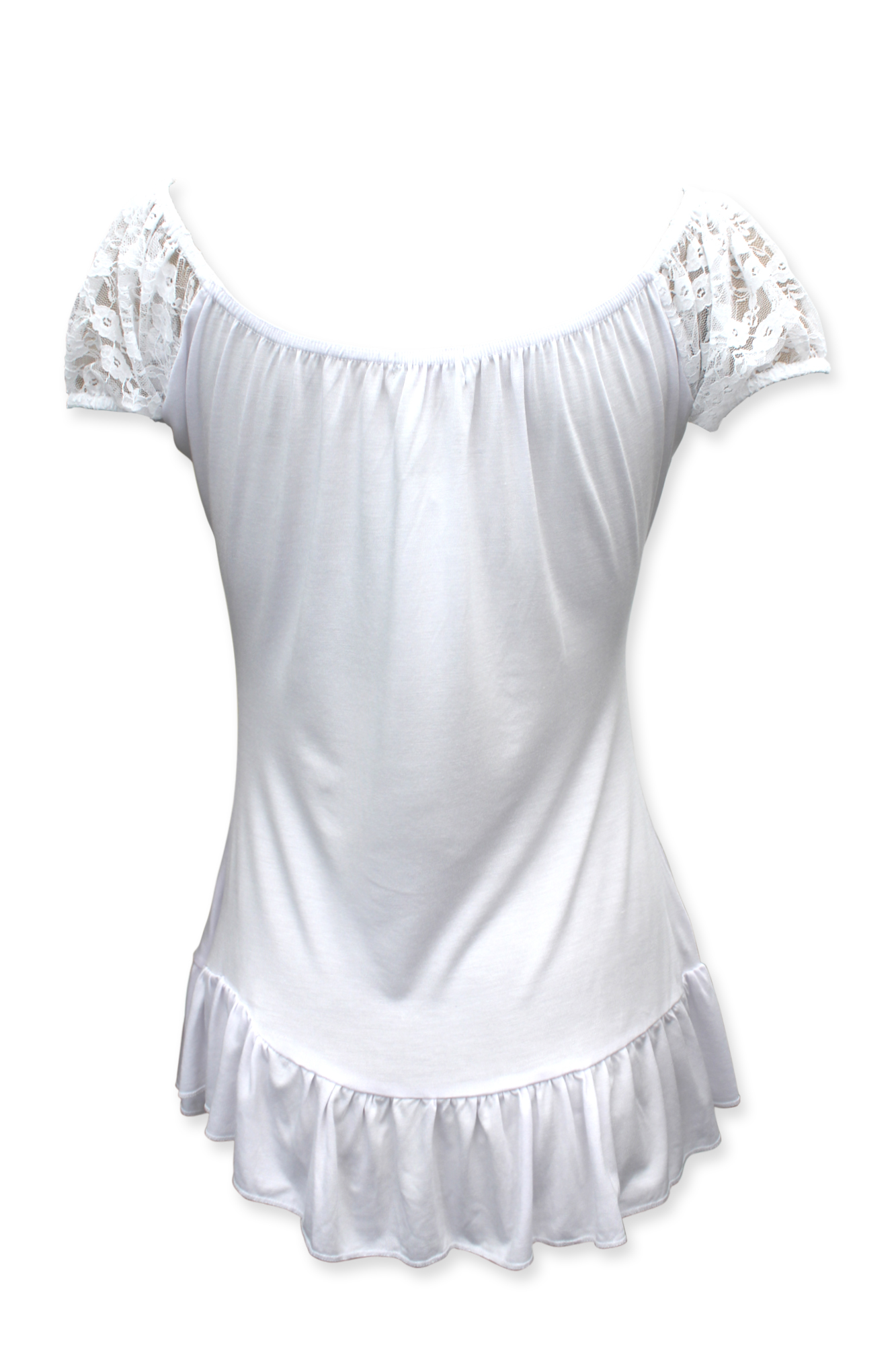 Women's Black White Red Purple Lace Cap Sleeve Gypsy Bardot Top Sizes 8 - 24 - Picture 7 of 13