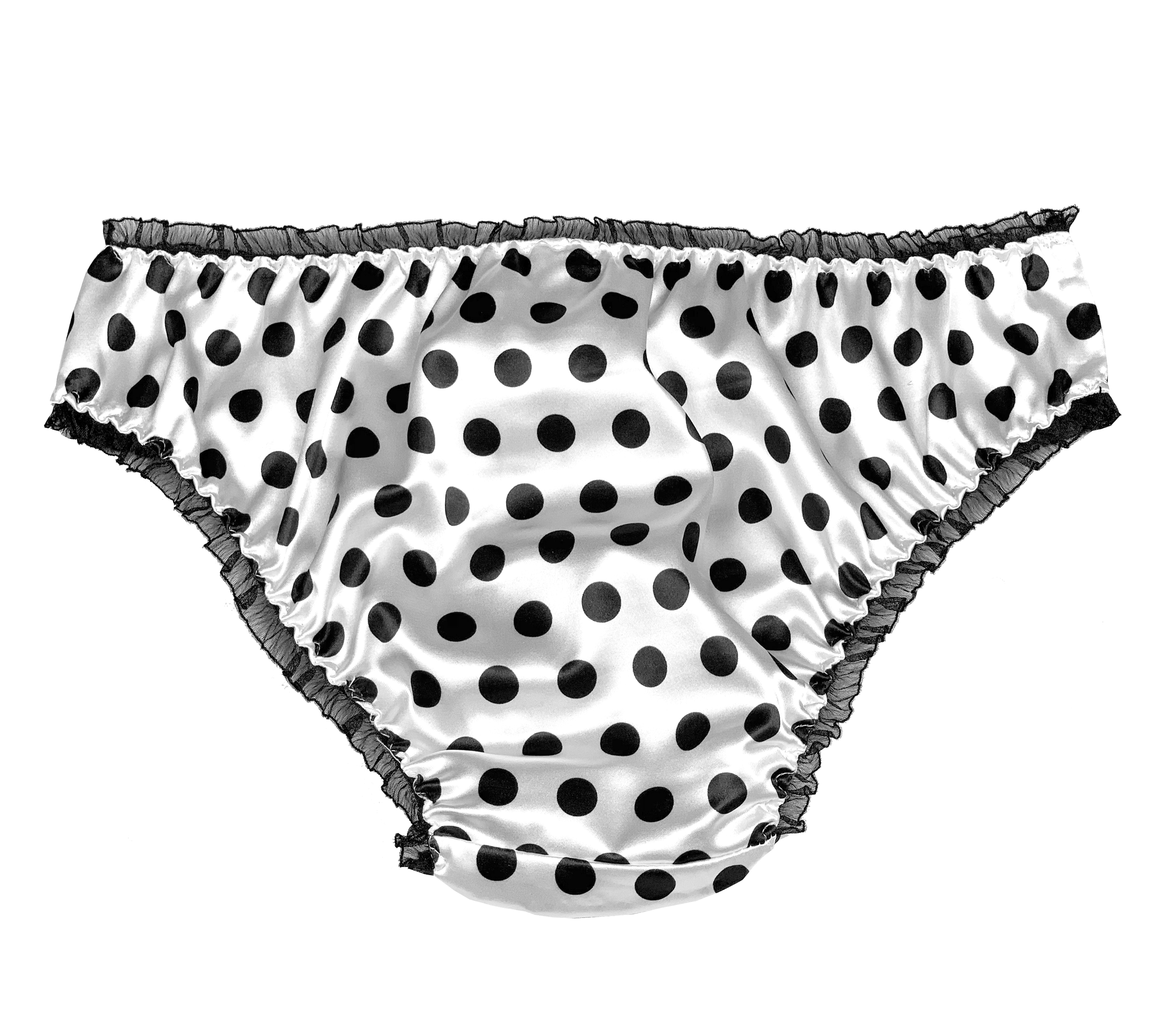 Satini Satin Polka Dot Frilly Bikini Knicker Underwear Briefs Uk Size 6 20 Ebay 1811