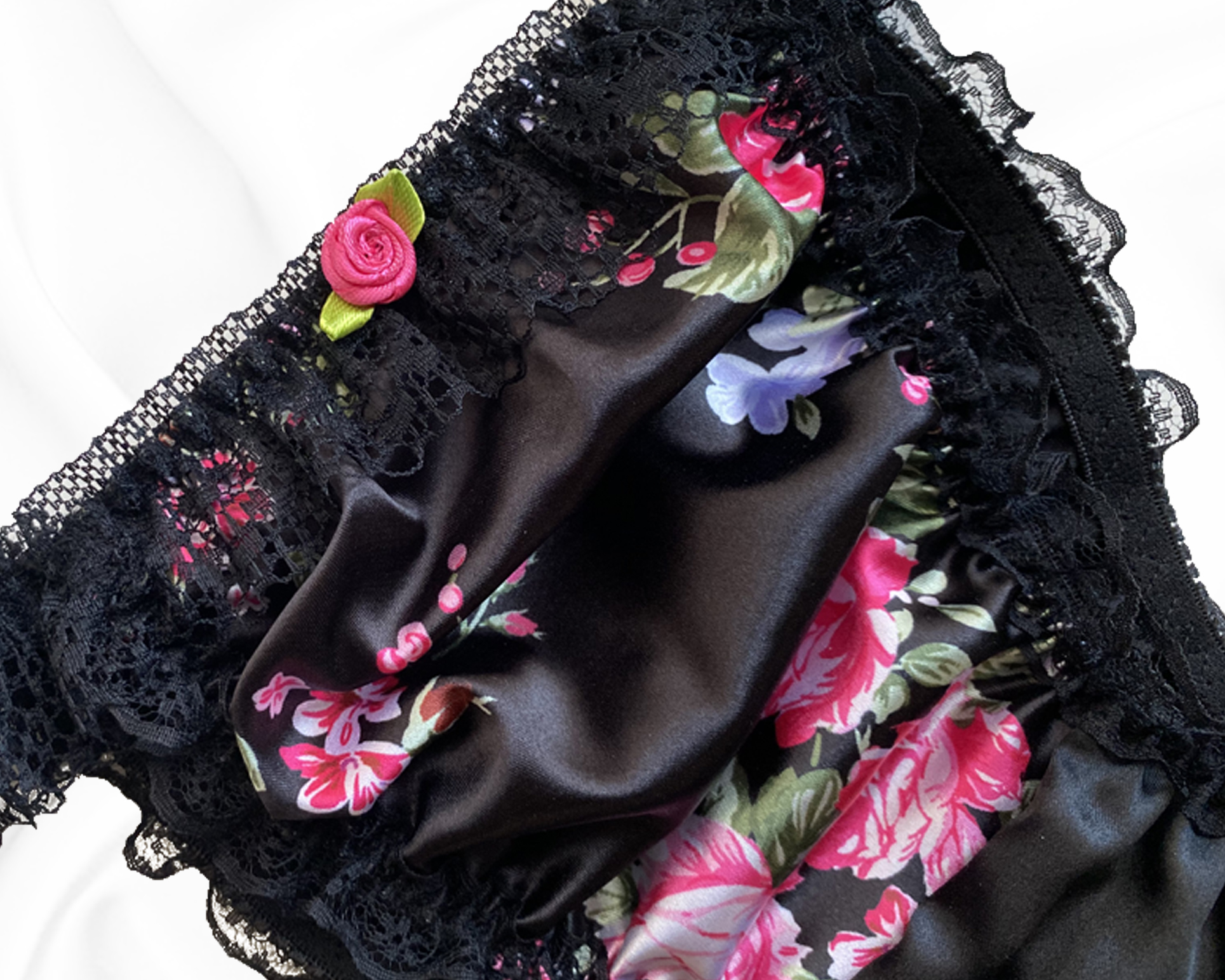 Black Satin Floral Silky Sissy Frilly Lace Bikini Tanga Knickers Briefs Panties Ebay 