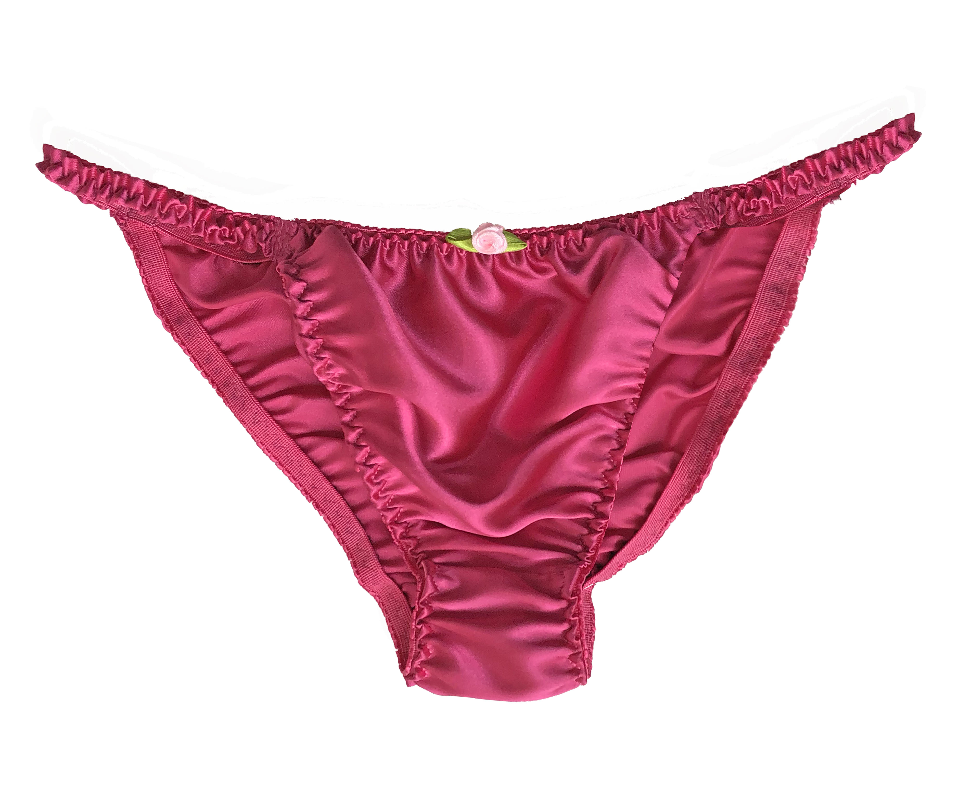Hot Pink Cerise Satin Panties Sissy Tanga Knickers Underwear