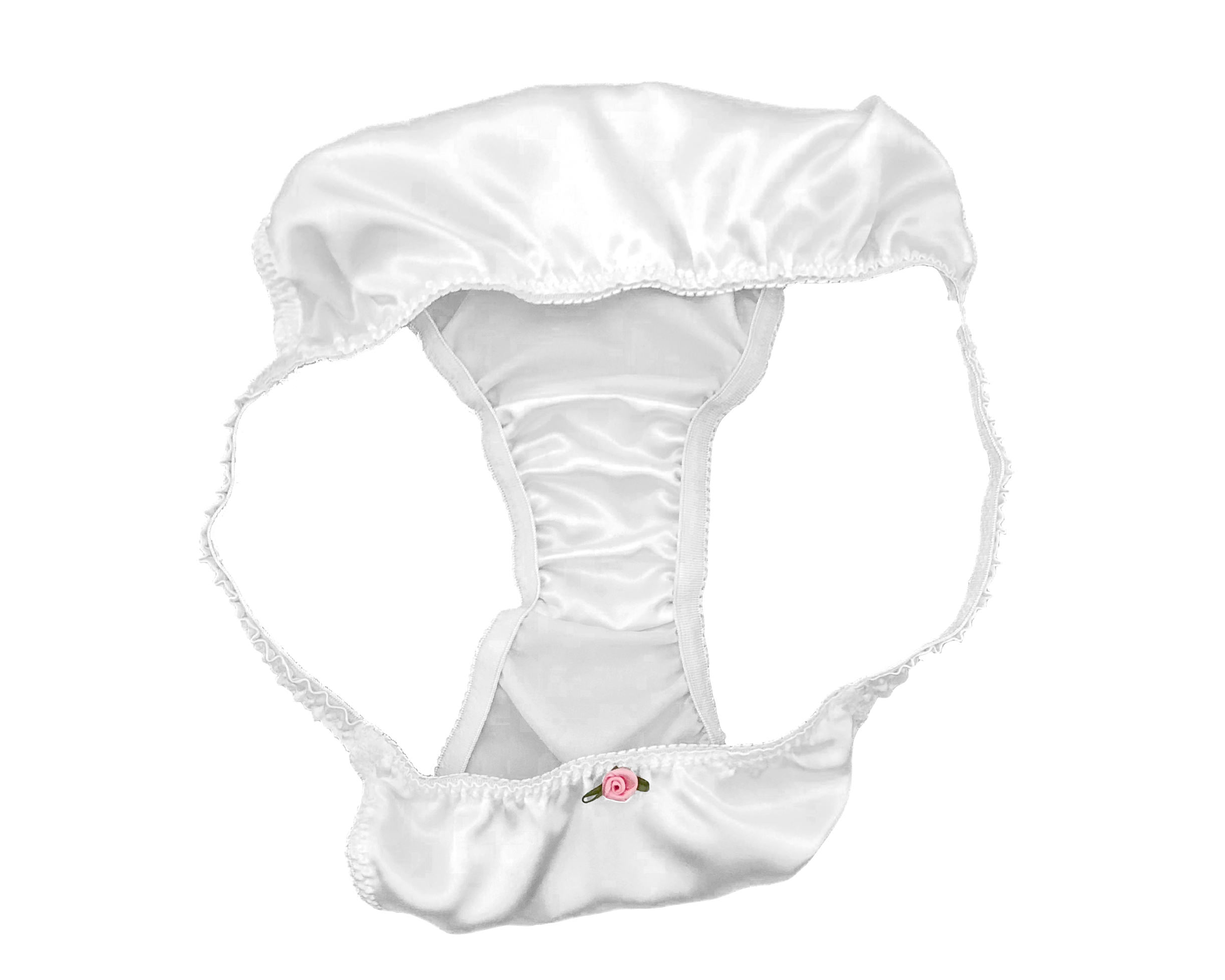 White Satin Panties Sissy Tanga Knickers Underwear Briefs Sizes 10 20 Ebay