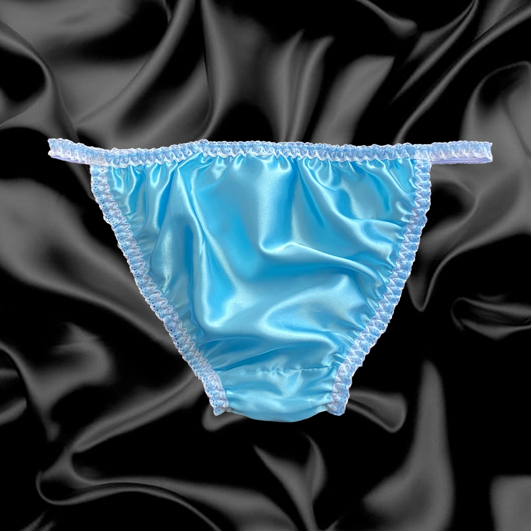 Satini Women's Tanga Bikini Lingerie Briefs Panties Satin Frilly Lace  Knickers