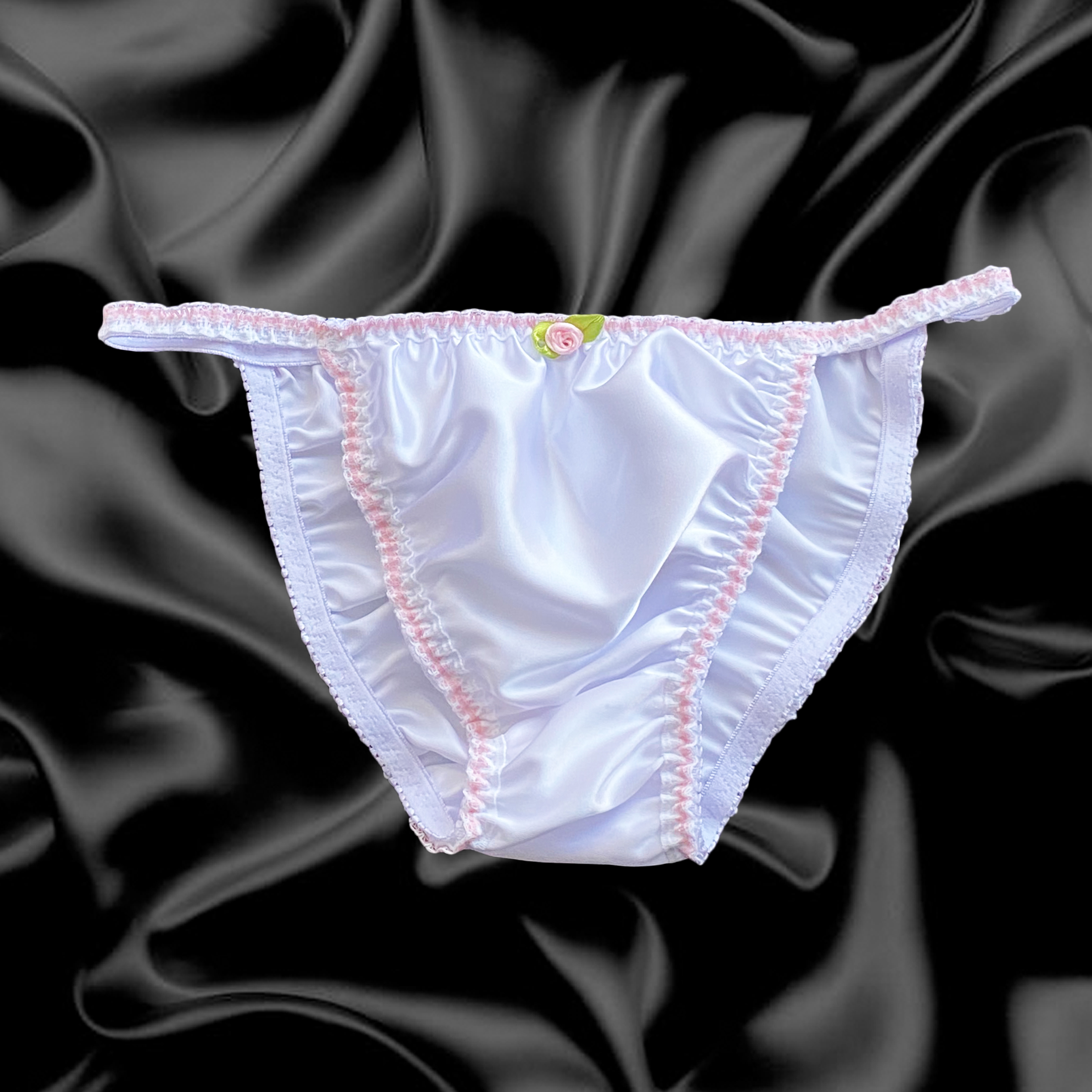 White Satin Tanga Frilly Sissy Bikini Knicker Underwear Panties Size 10 20 17 22 Picclick