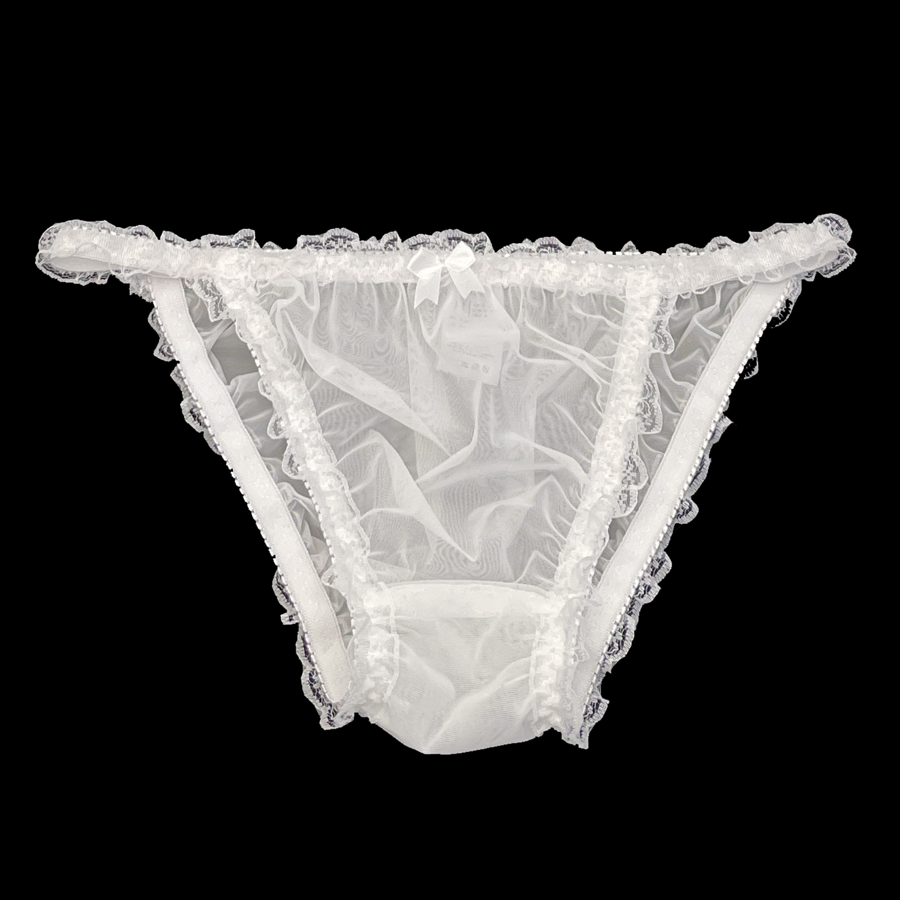 White Satin Frilly Lace Trim Sissy Panties Knicker Underwear Briefs Size  10-20