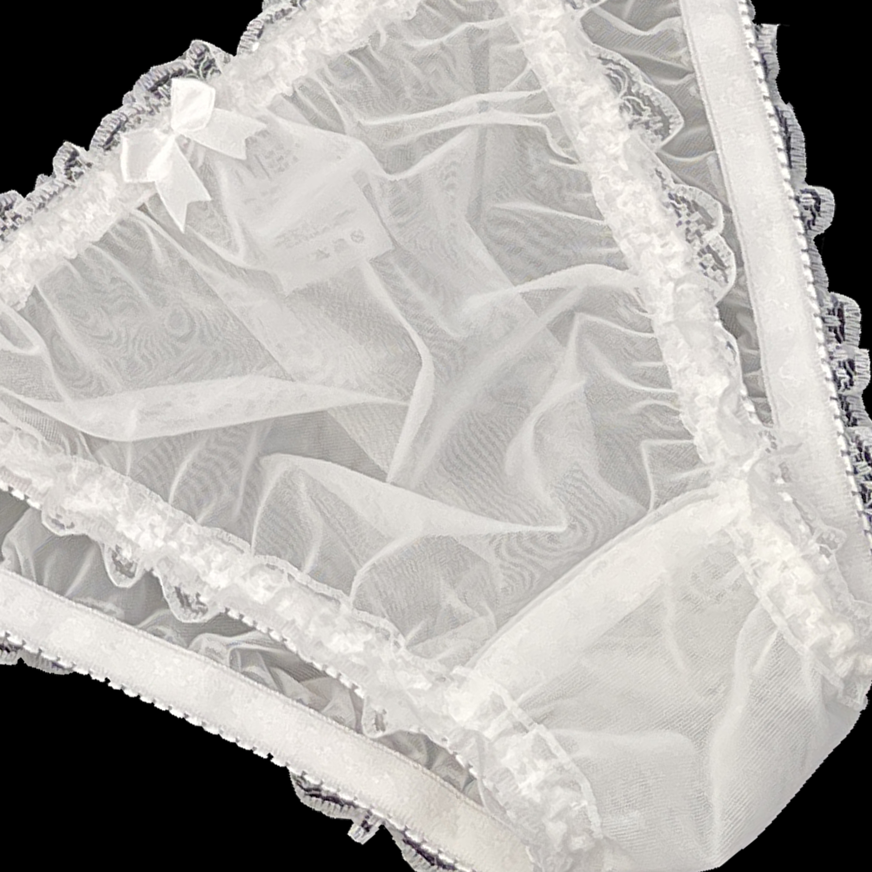 Slippery White Nylon Panty Sheer White Bikini VGT Soft Brief Size