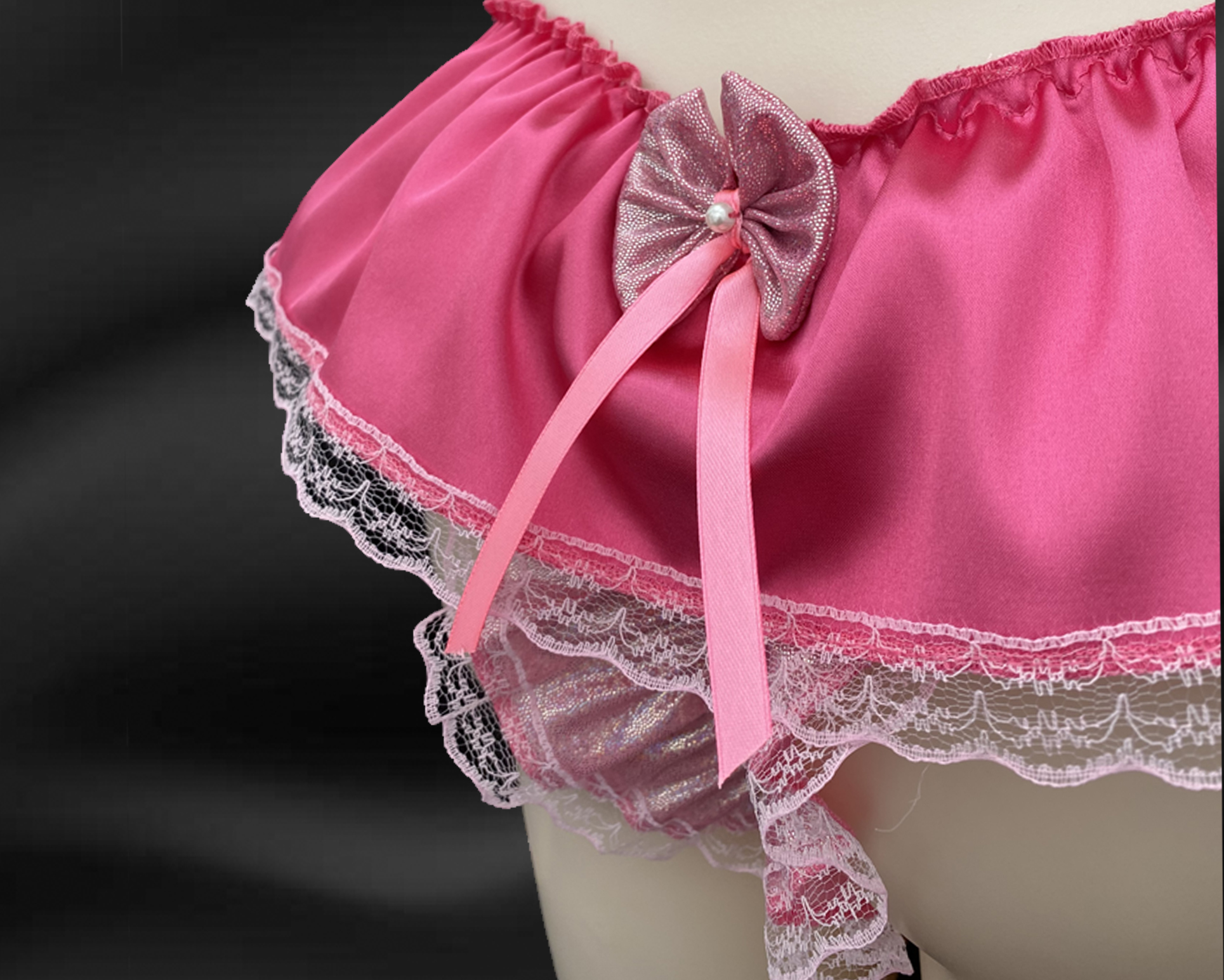 Sissy Satin Frilly Naughty Panties For Men Demi Thong Crossdresser Drag