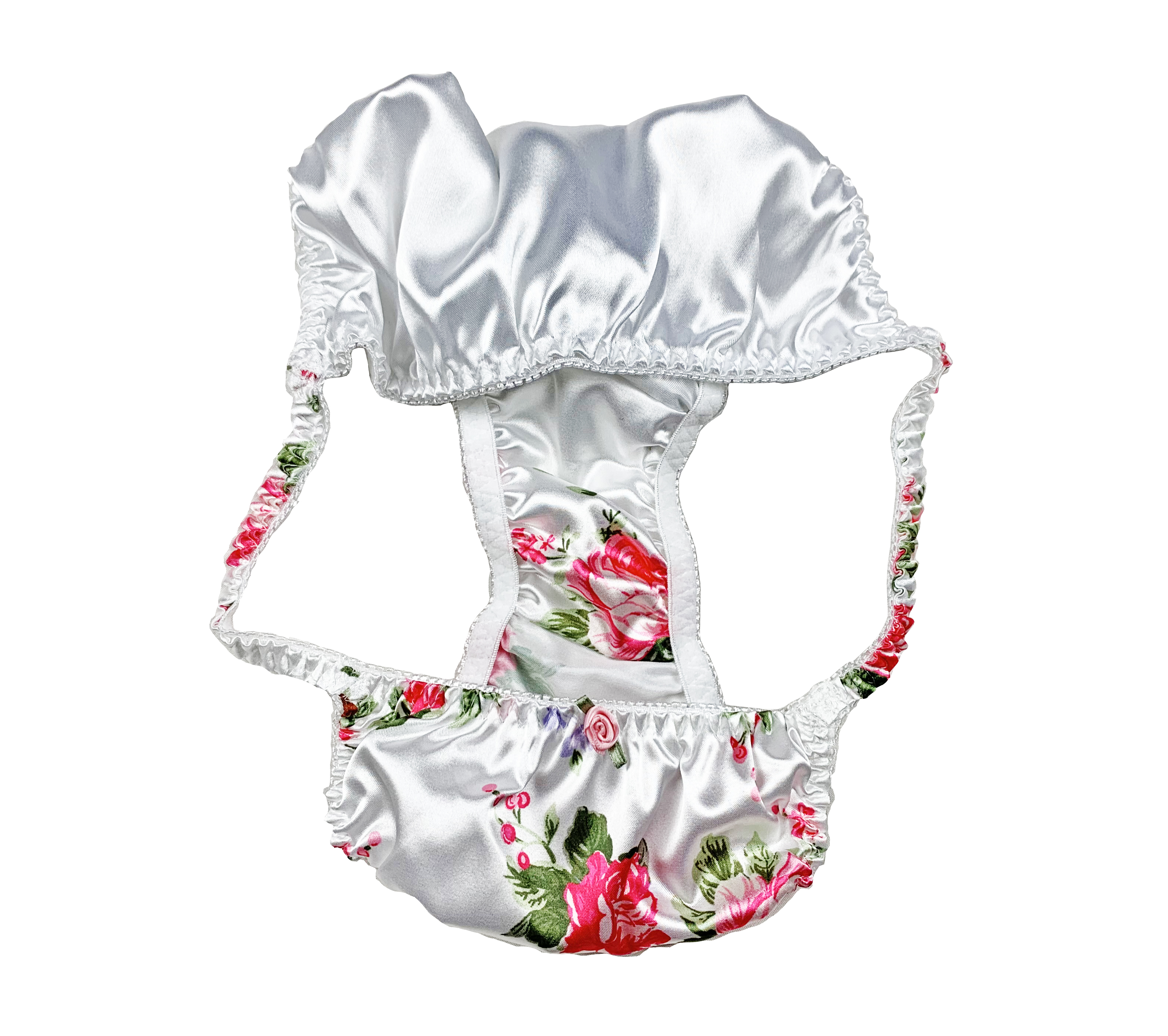 Satin Floral Féminin Sissy Tanga Knickers Sous Vêtements Slips Culotte