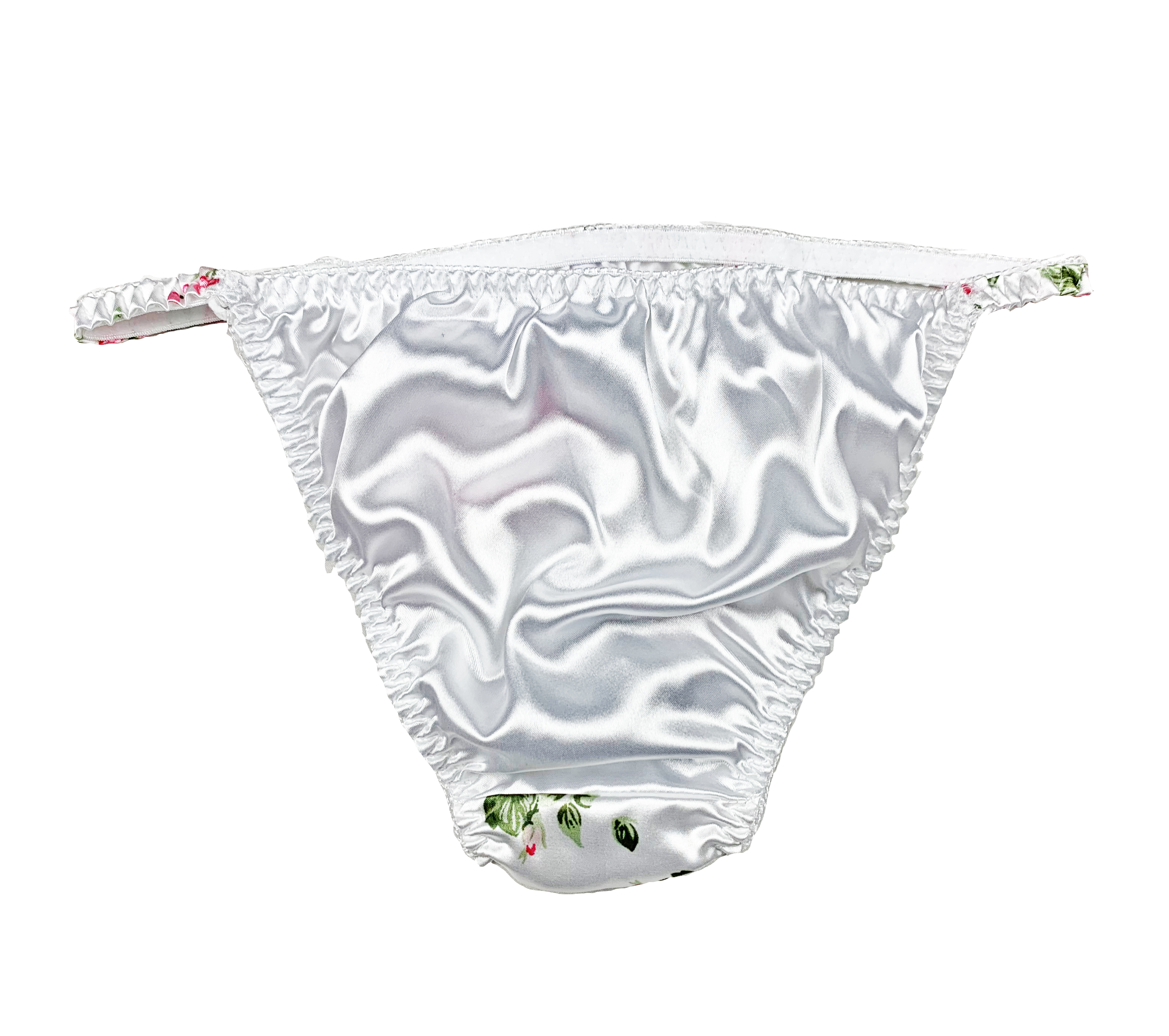 Satin Floral Feminine Sissy Tanga Knickers Underwear Briefs Panties 0819