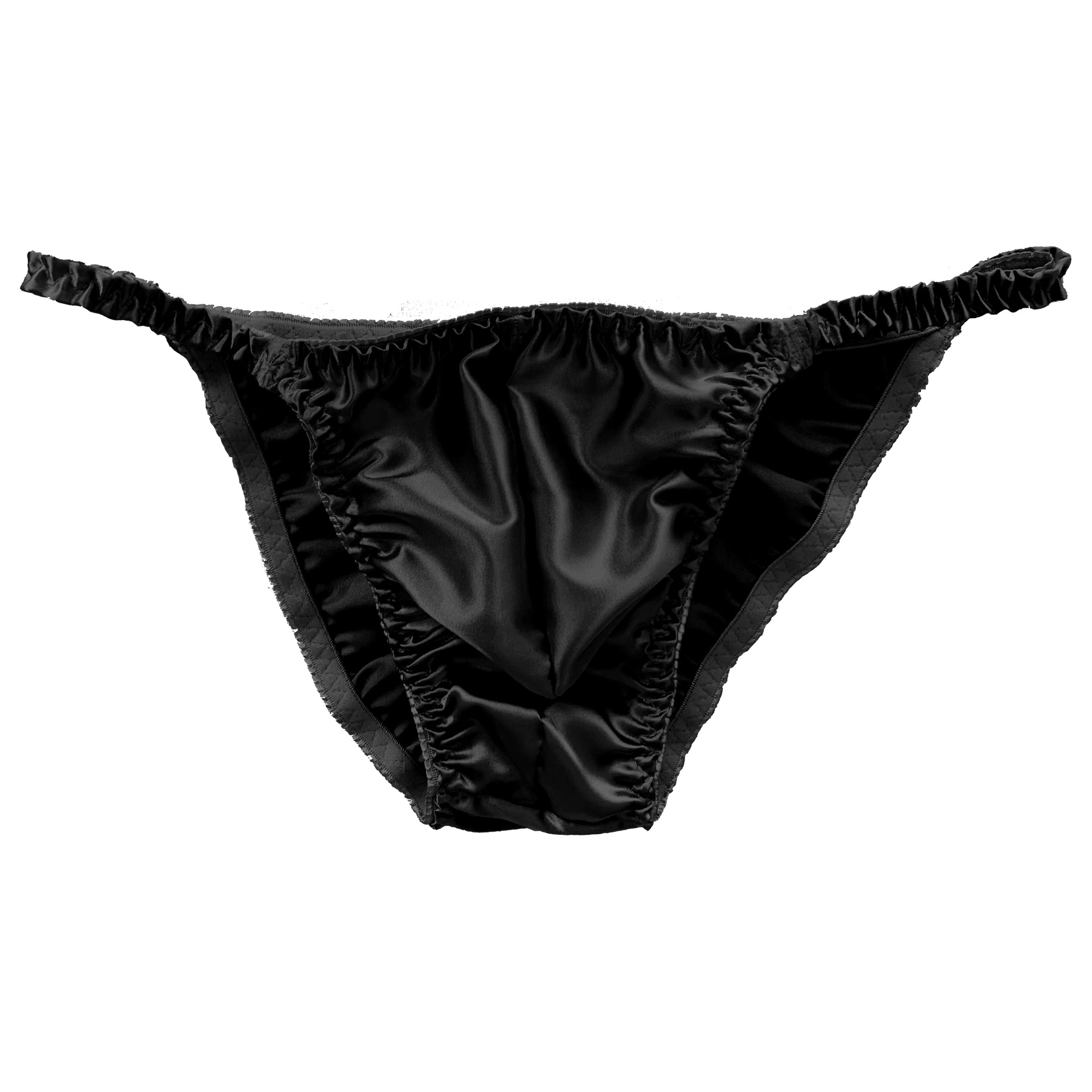 Hommes Satin Sissy Taille Basse Poche Tanga Culotte Sous Vêtements