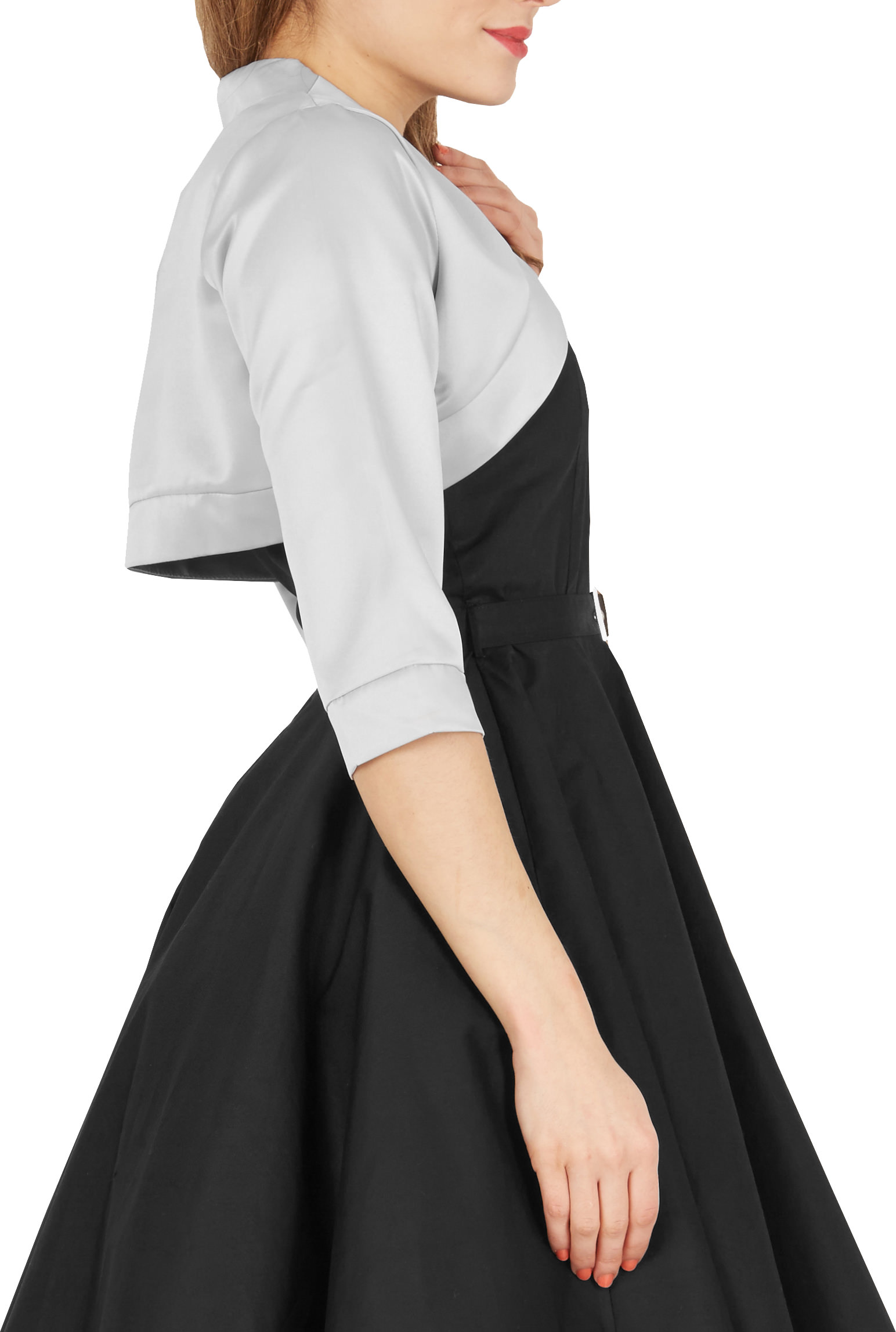 BlackButterfly Satijn Bolero Jasje - Half Mouw (Goud, 4XL