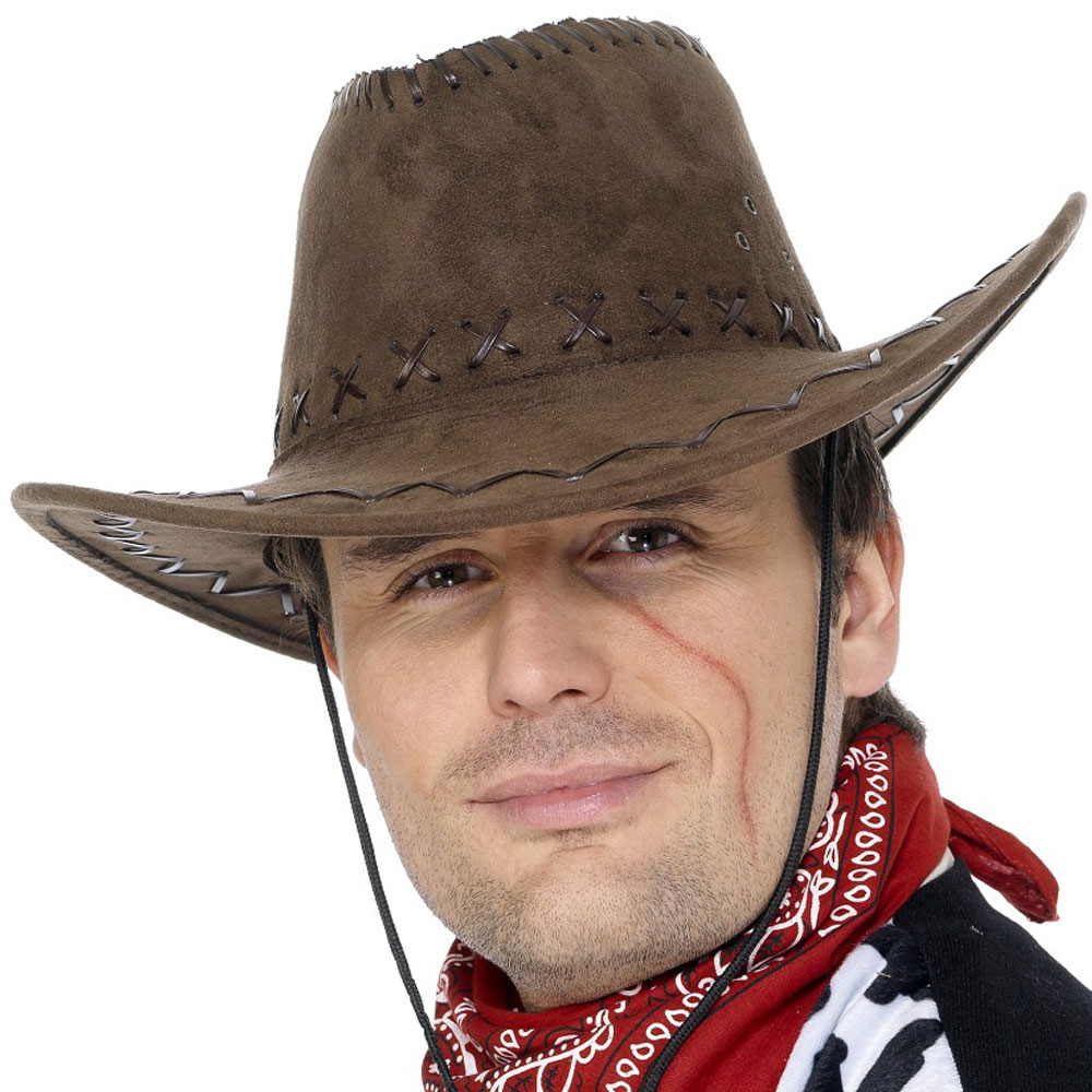 Cowboy Hat - Mens / Ladies Cowboy Fancy Dress Costume Wild West Suede ...