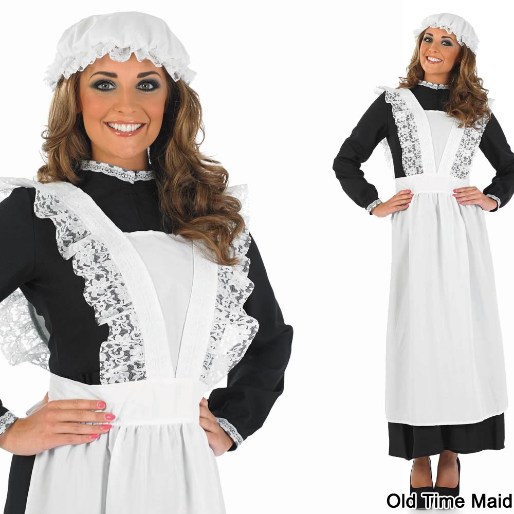 Ladies Maid Fancy Dress Costume - Womens Sexy French / Long Victorian ...