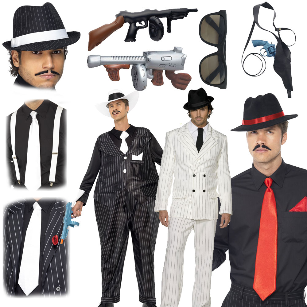 Mens 20s Fancy Dress - 1920s Gangster Outfit Gatsby Costume Accessories ...