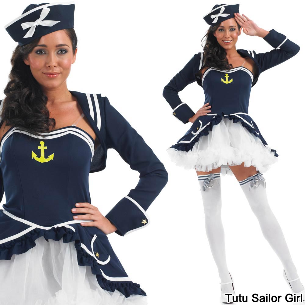 Ladies Sexy Sailor Fancy Dress Costume Navy Naval Forces Uniform Outfit Ebay 2042