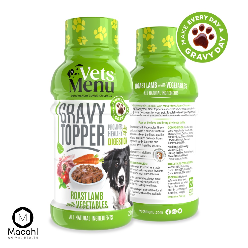 Vets Menu Gravy Topper For Dog Food Real Meat Natural Treat Chicken / Lamb 250ml