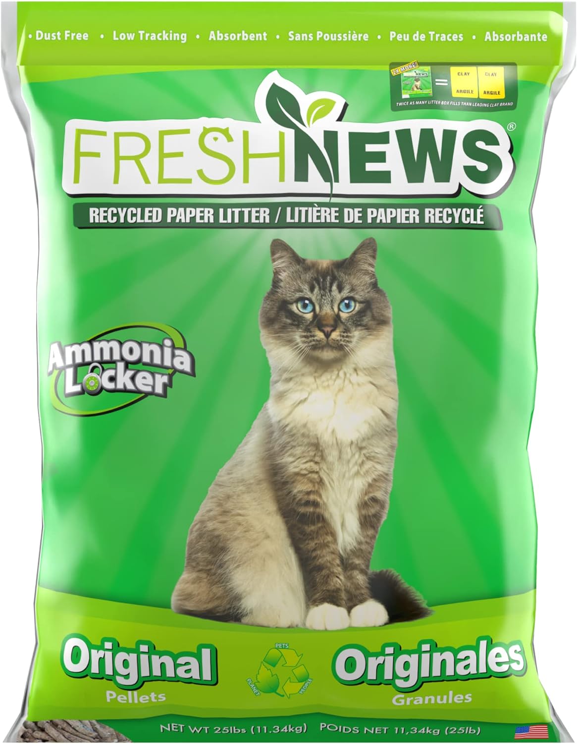 Fresh News Cat Litter Recycled Paper Pellets Neutralise Odour 5.45kg/11.36kg - Picture 3 of 3