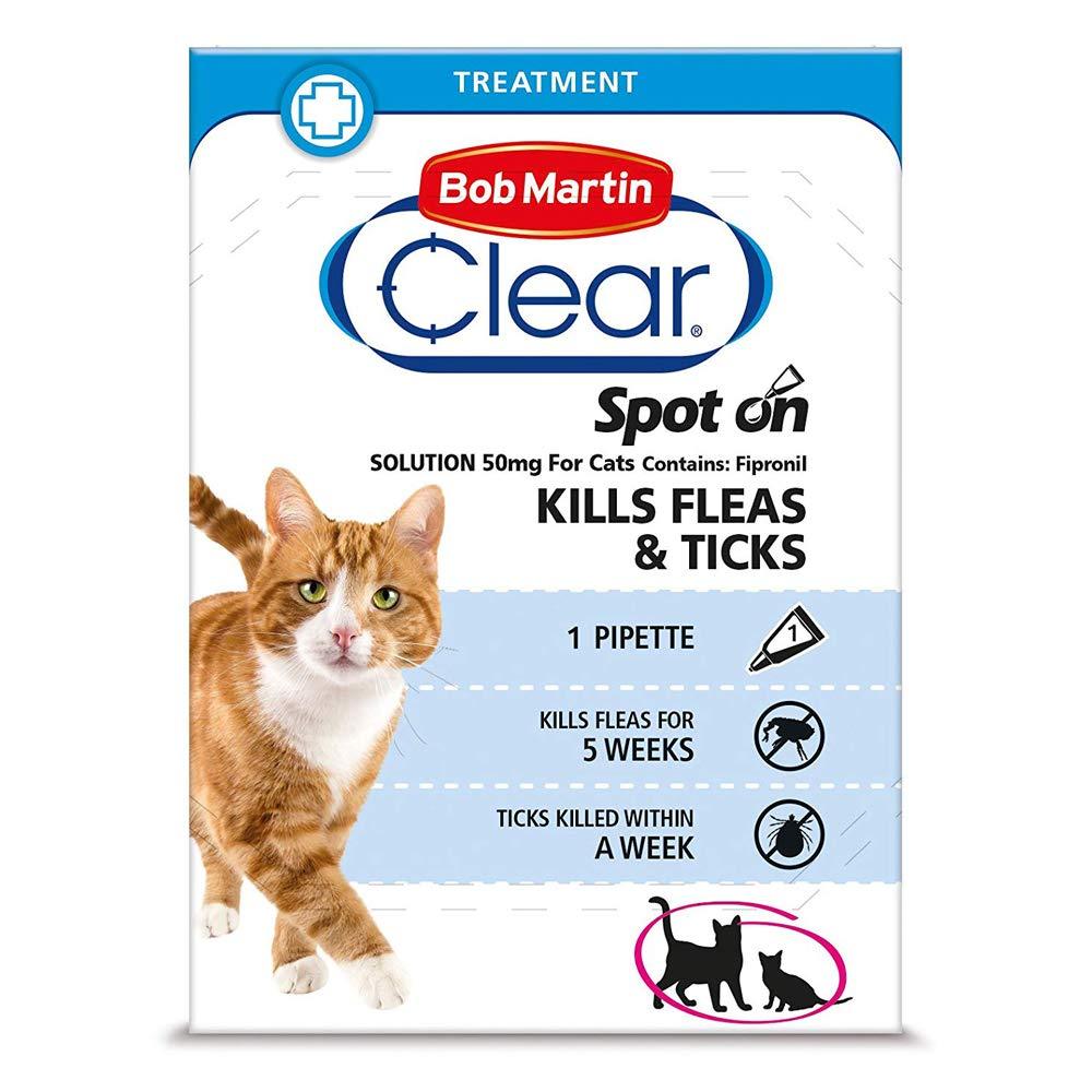 Bob Martin Clear Spot On Flea Treatment Pipettes for Cats & Dogs Kills ...