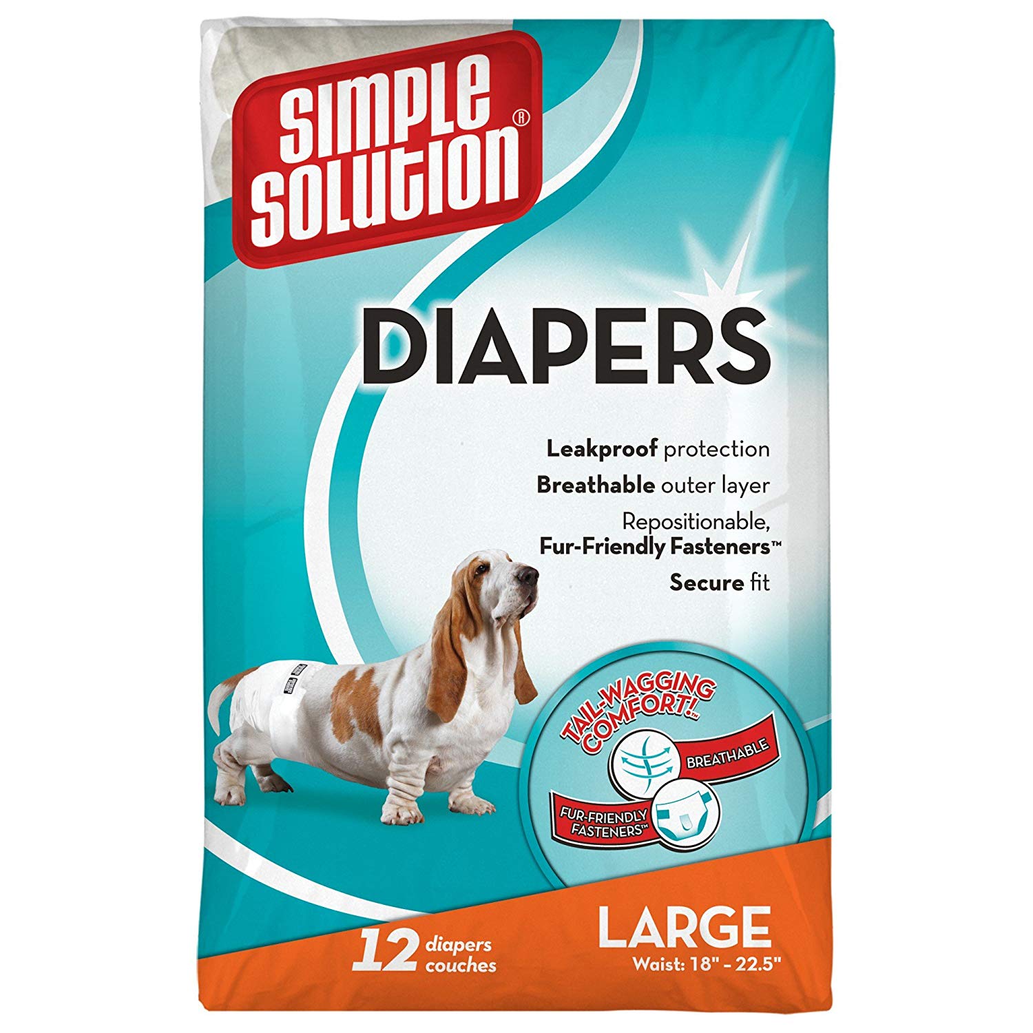 Simple Solution Dog Diaper Disposable Nappy Pants Small Med Large XXL ...