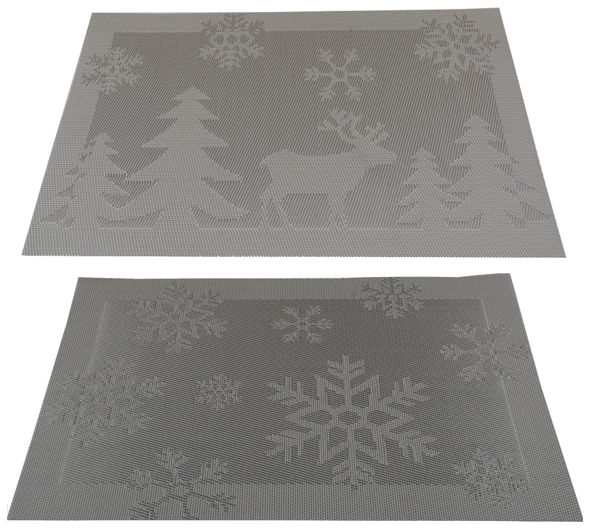 Jacquard Christmas Table Placemats - Silver (Set of 4)