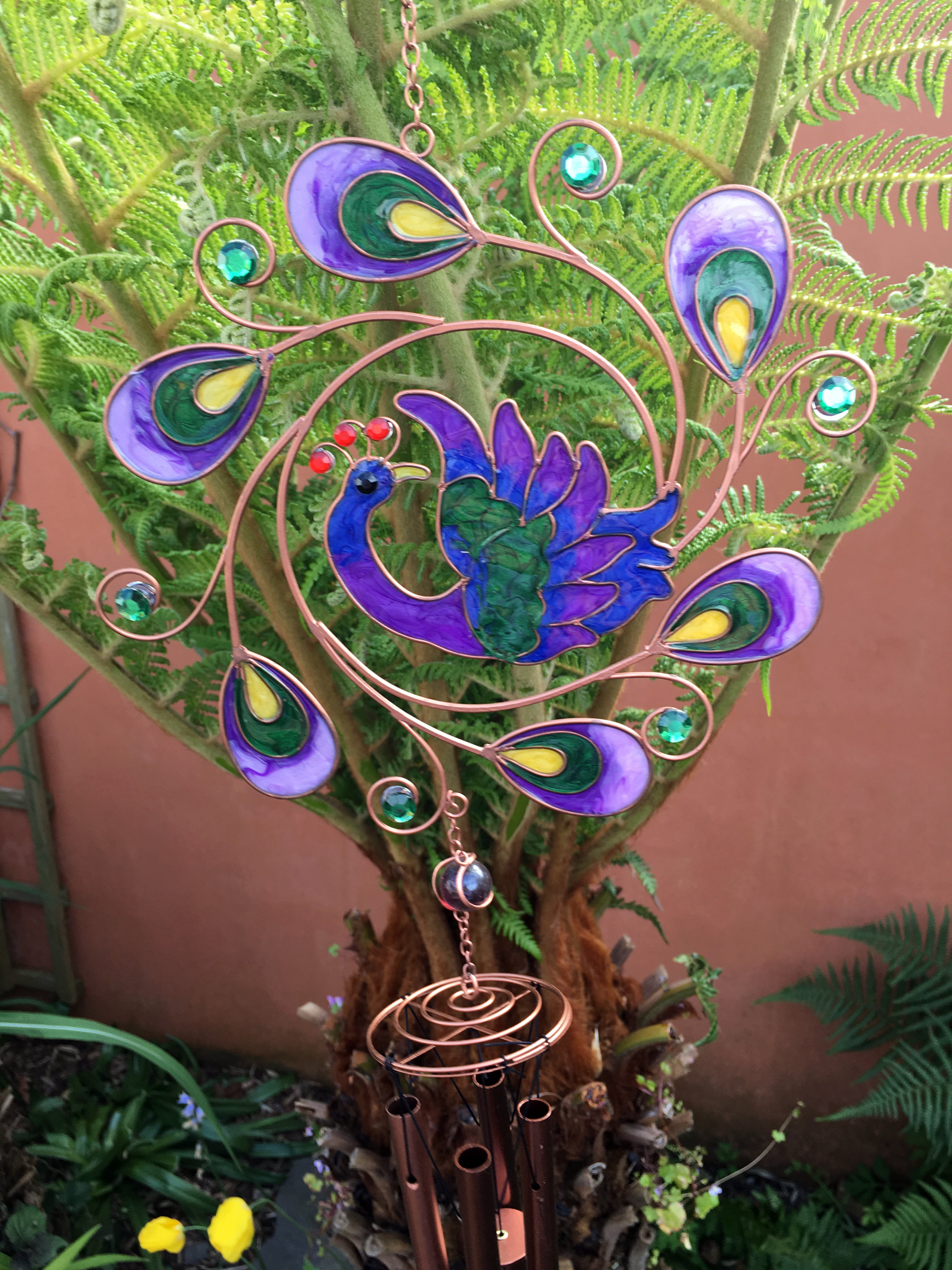 Large Metal & Glass Hanging Sun Catcher / Wind Chime Home Garden Decorations - Picture 81 of 94