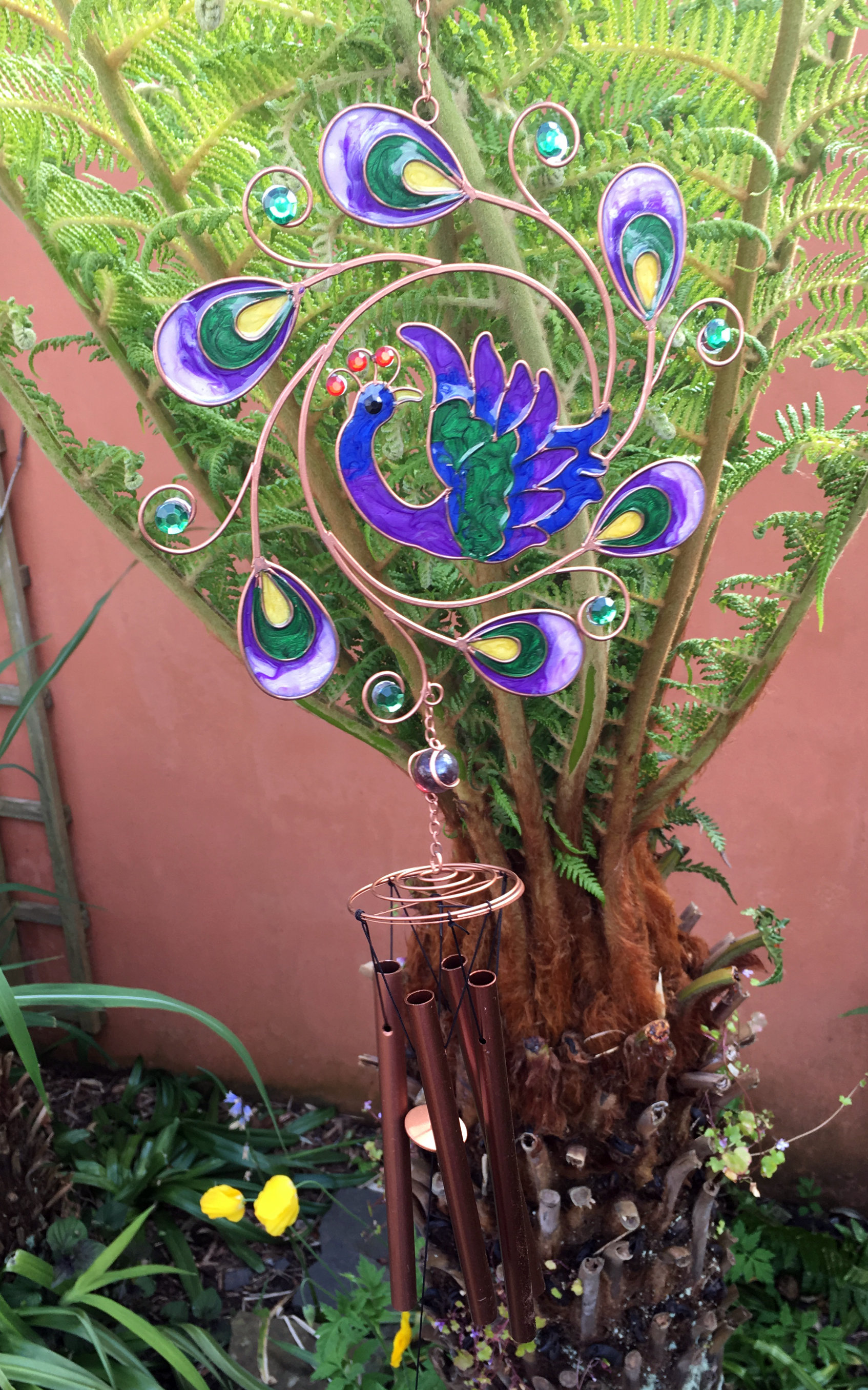 Large Metal & Glass Hanging Sun Catcher / Wind Chime Home Garden Decorations - Picture 83 of 94