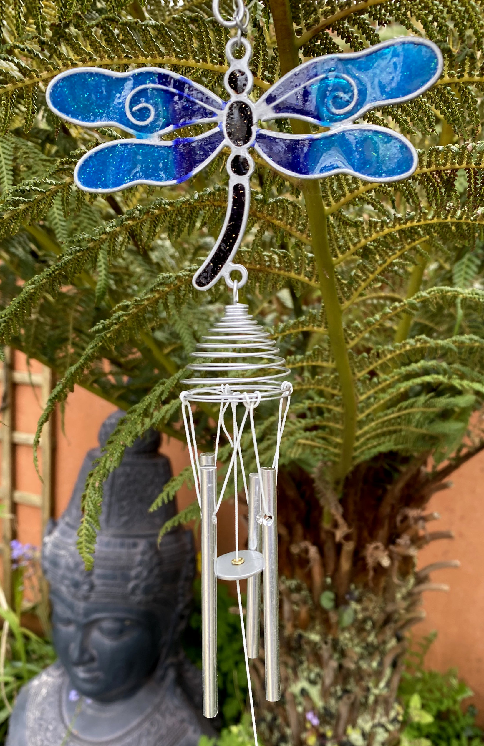 Large Metal & Glass Hanging Sun Catcher / Wind Chime Home Garden Decorations - Picture 23 of 94