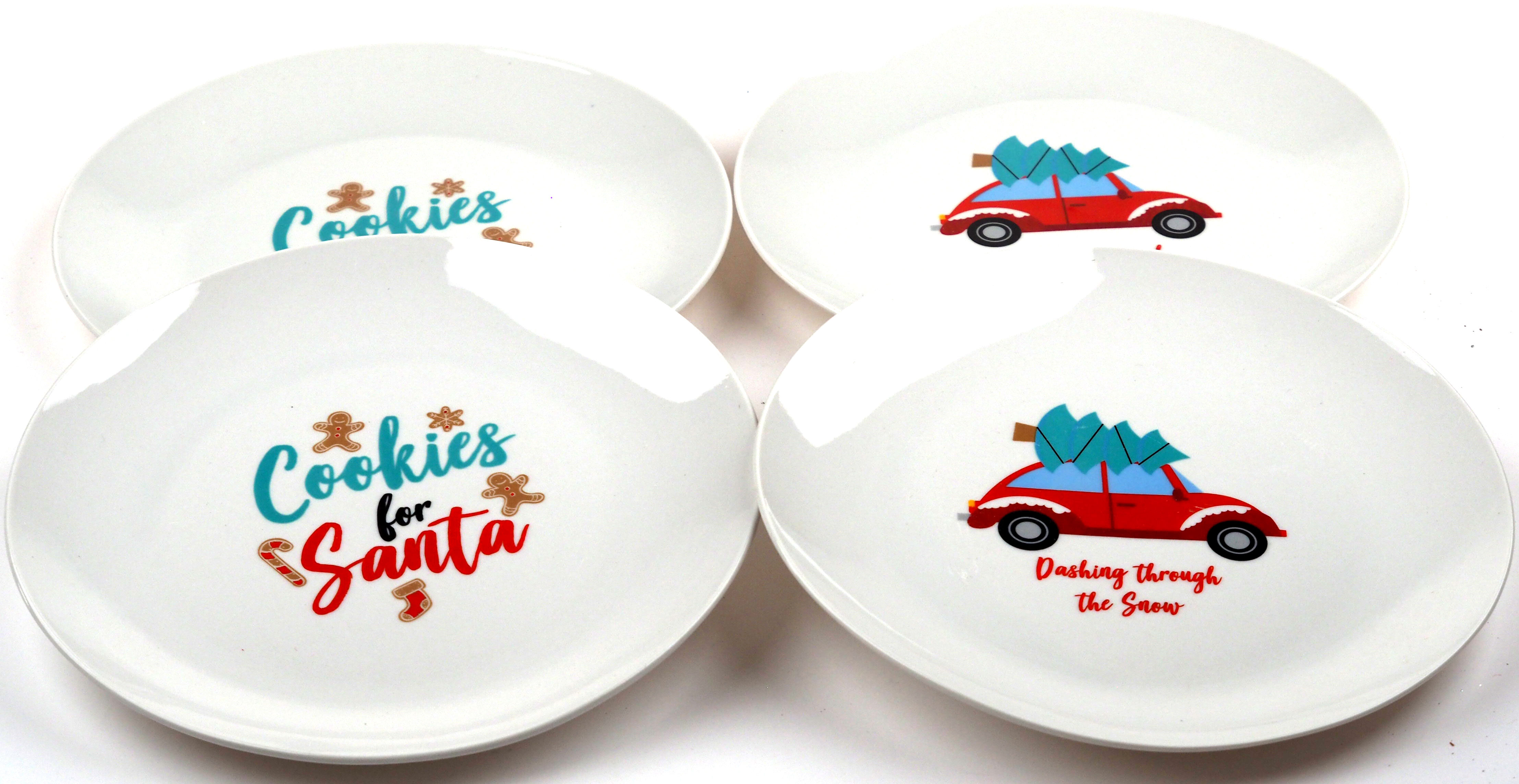 Ceramic 20cm Christmas Plates (Set of 4)