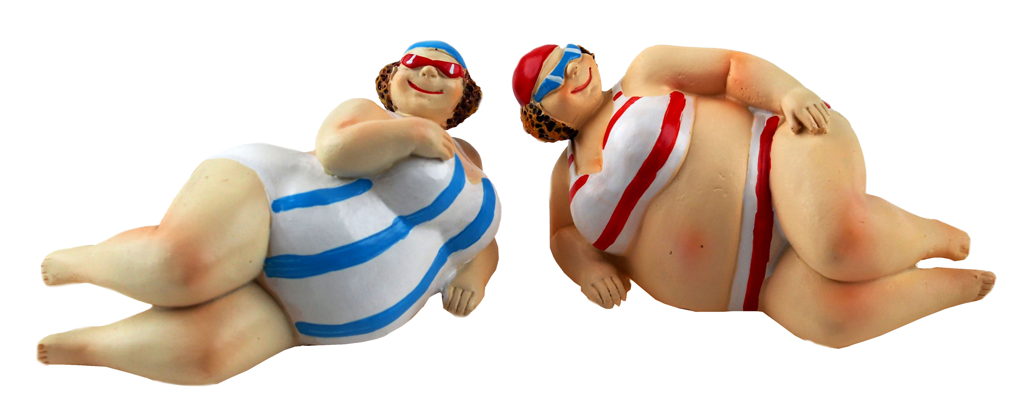 Laying Curvy Lady / Swim Suits Beach Dippers Novelty Ornaments (Set of 2)