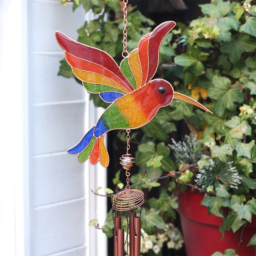 Large Metal & Glass Hanging Sun Catcher / Wind Chime Home Garden Decorations - Picture 76 of 94
