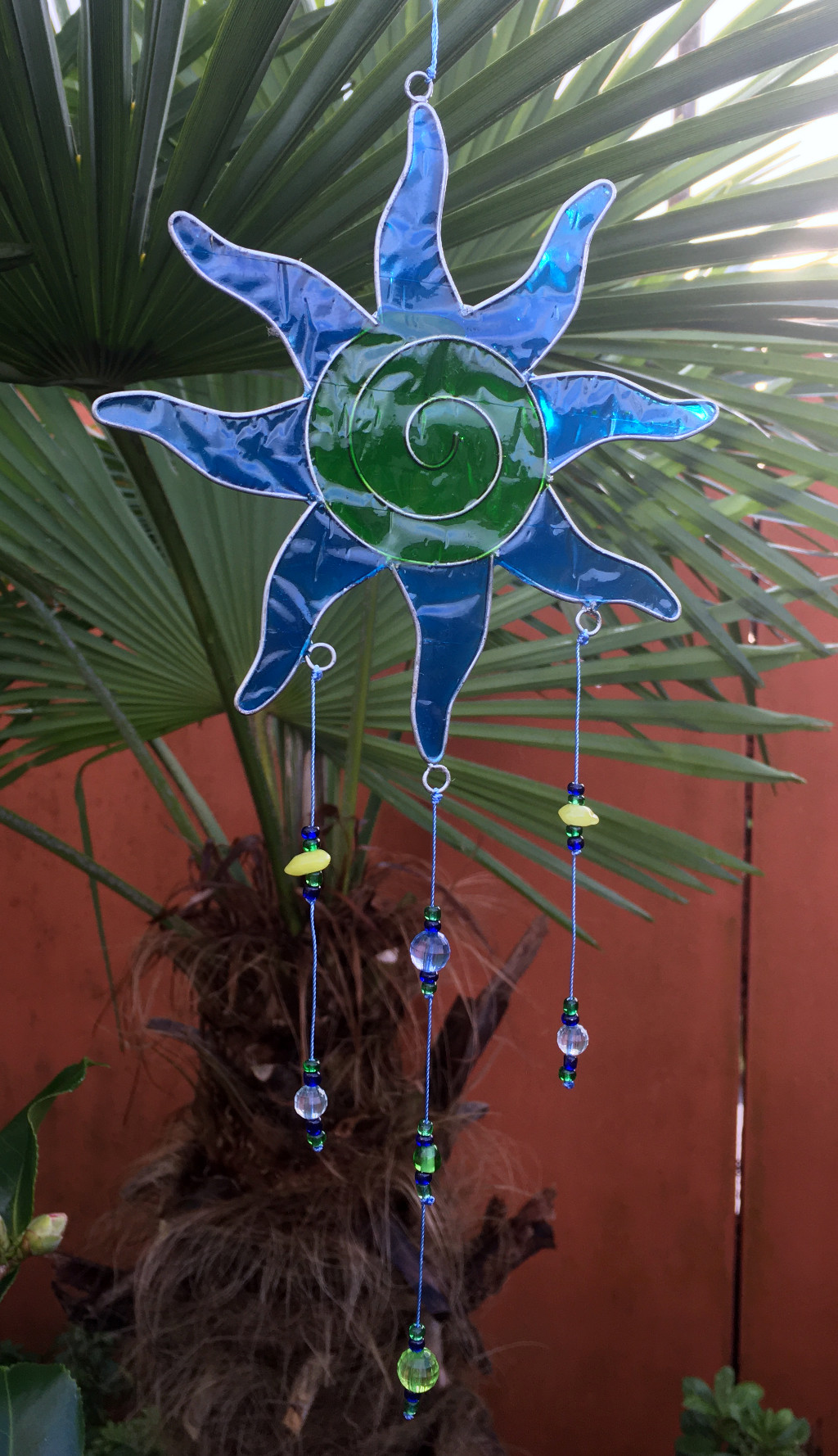 Large Metal & Glass Hanging Sun Catcher / Wind Chime Home Garden Decorations - Picture 17 of 94