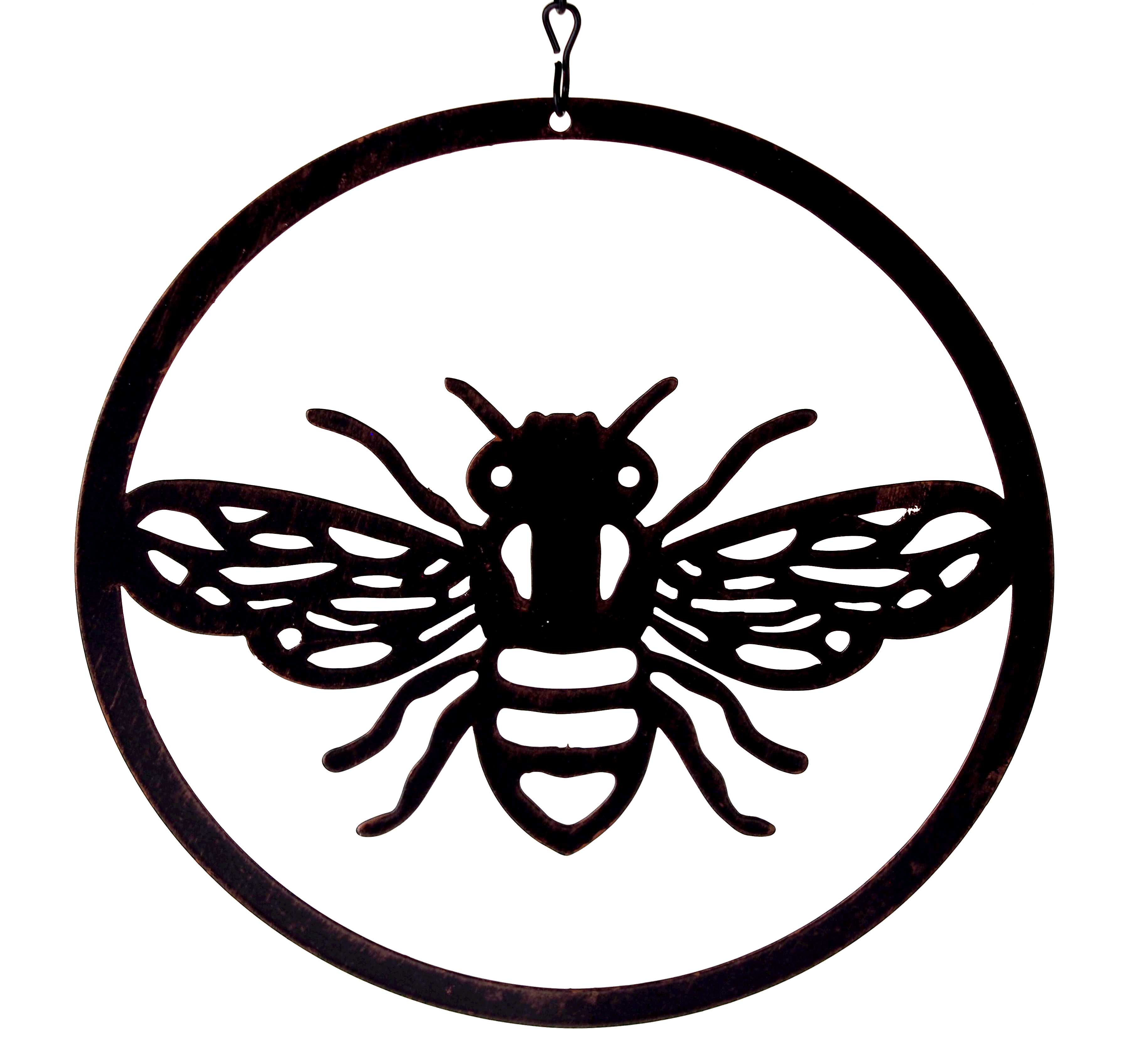Bee Garden Hanging Metal Mobile Ornament Plaque