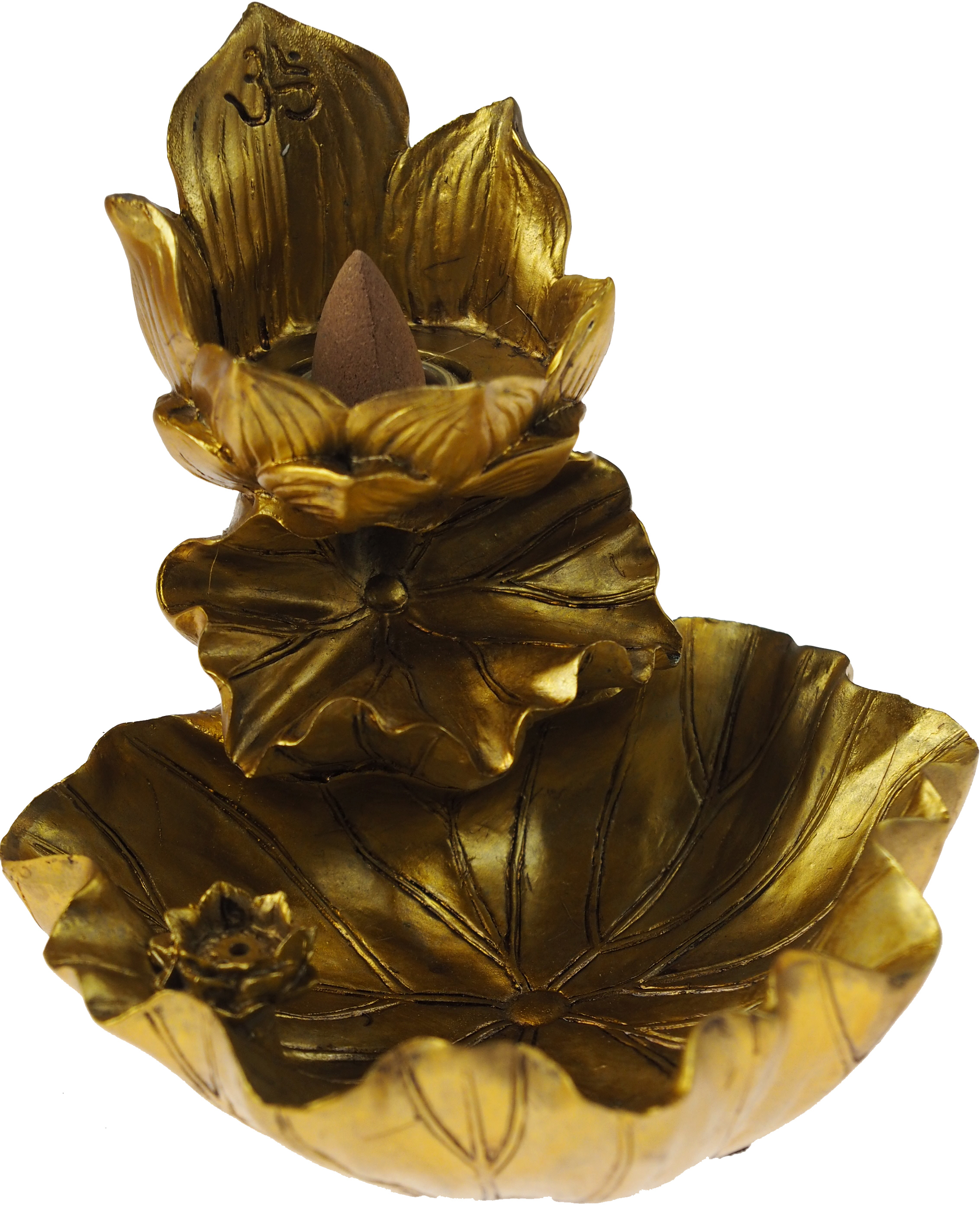Lotus Of Tranquility Flower design Ornate Incense Cone Burner / Holder